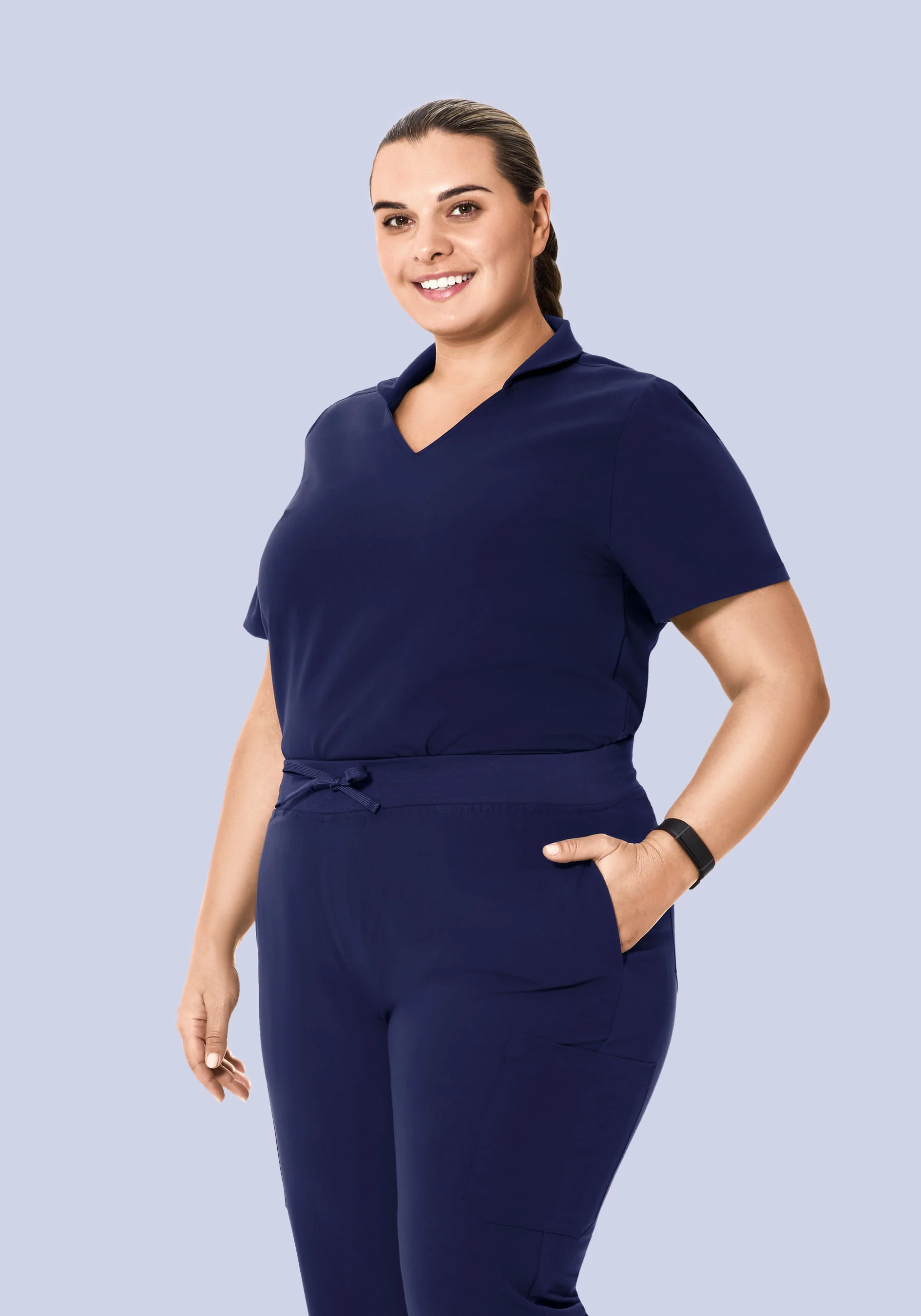 Multi Wear Collar Top Navy - Image 6