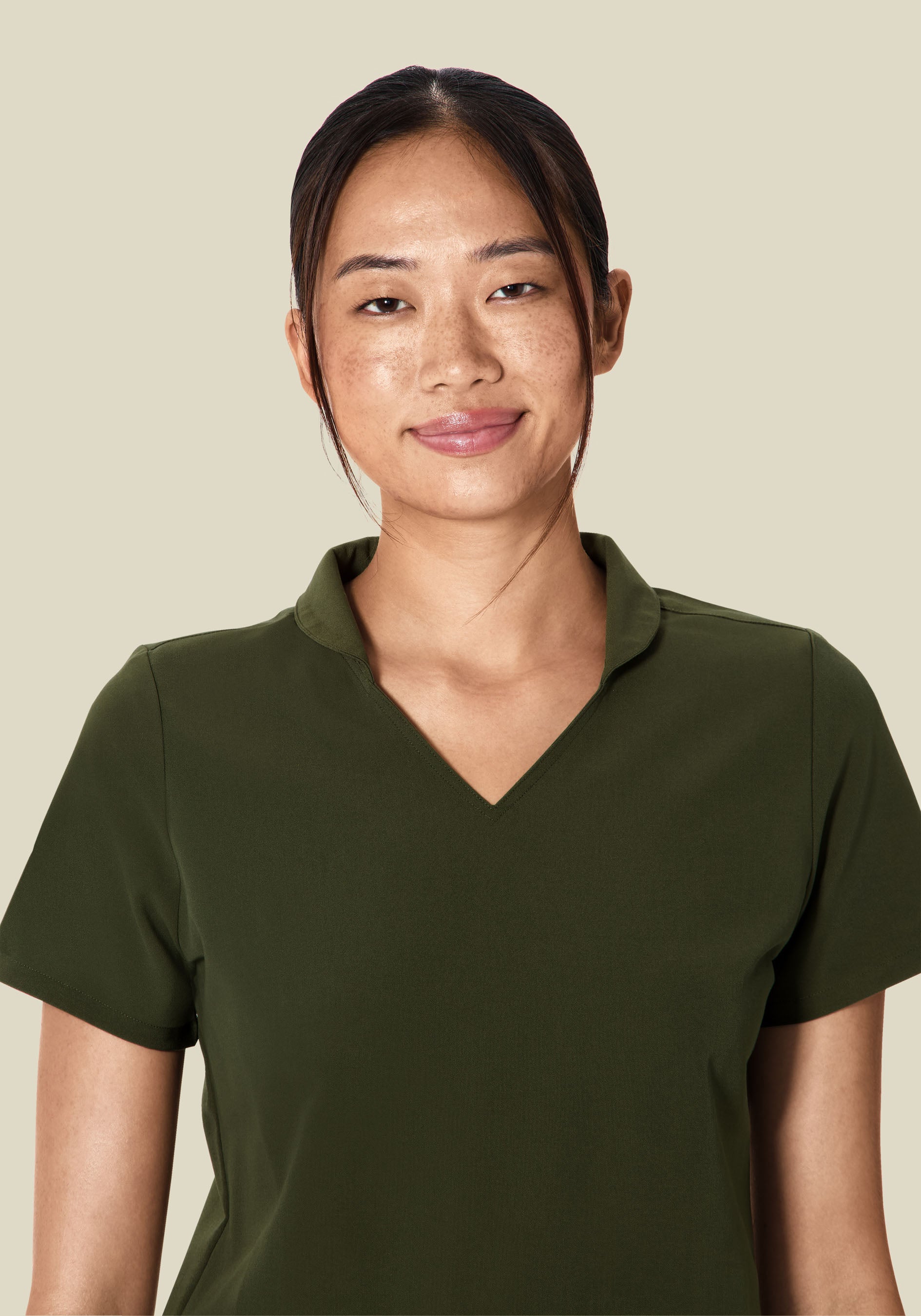 Multi Wear Collar Top Olive - Image 5