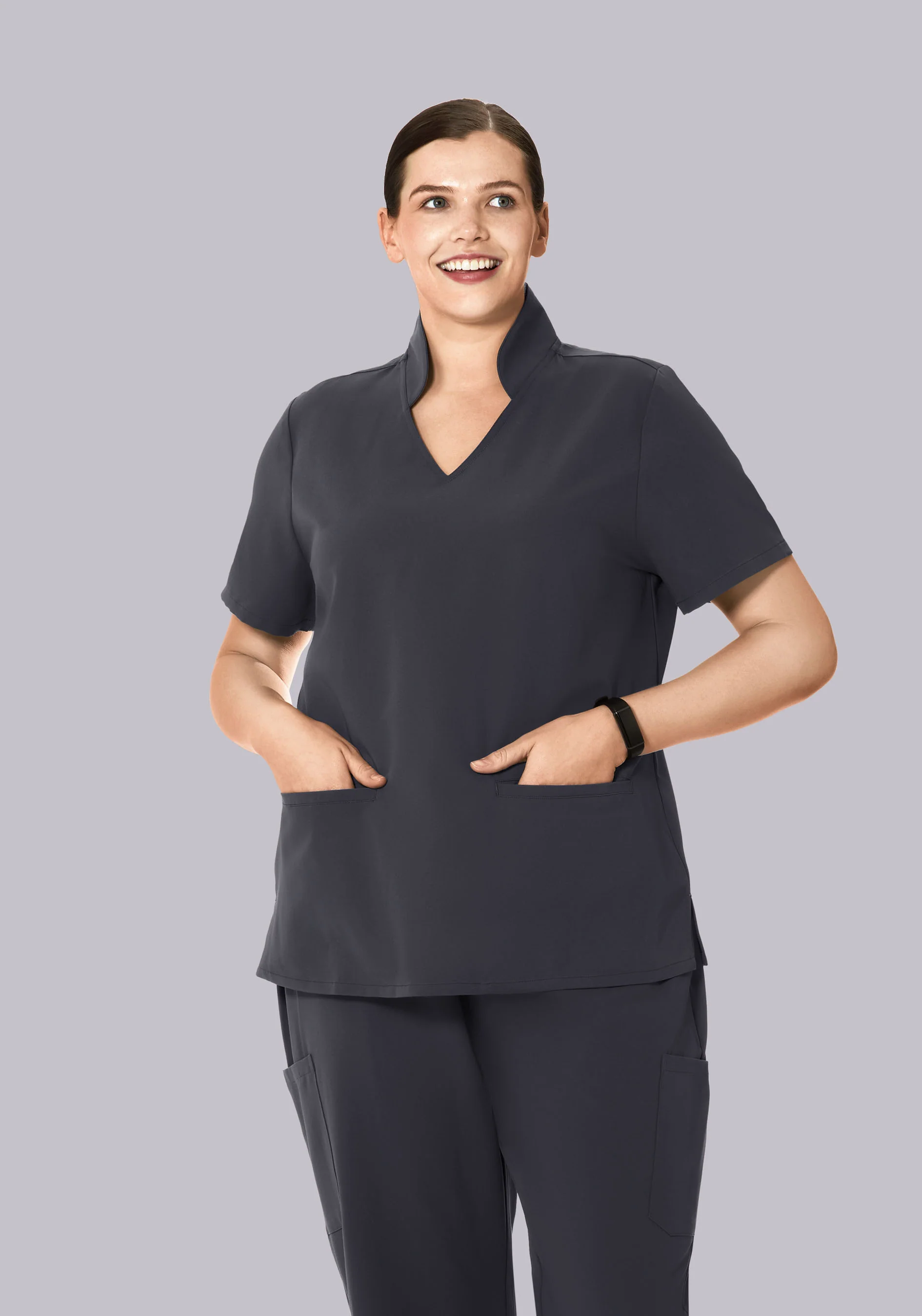 Multi Wear Collar Top Pewter - Image 8