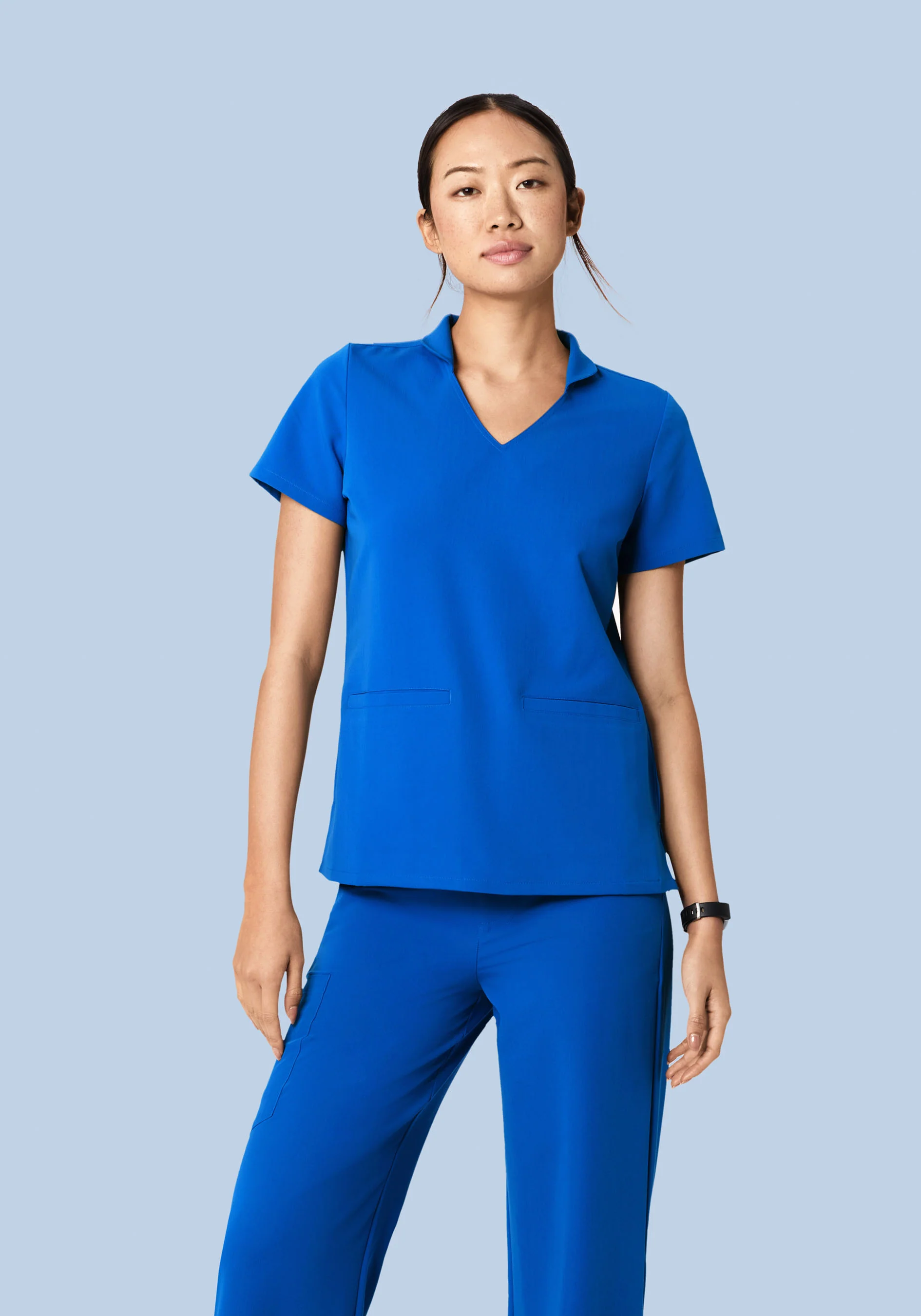 Multi Wear Collar Top Royal Blue - Image 3