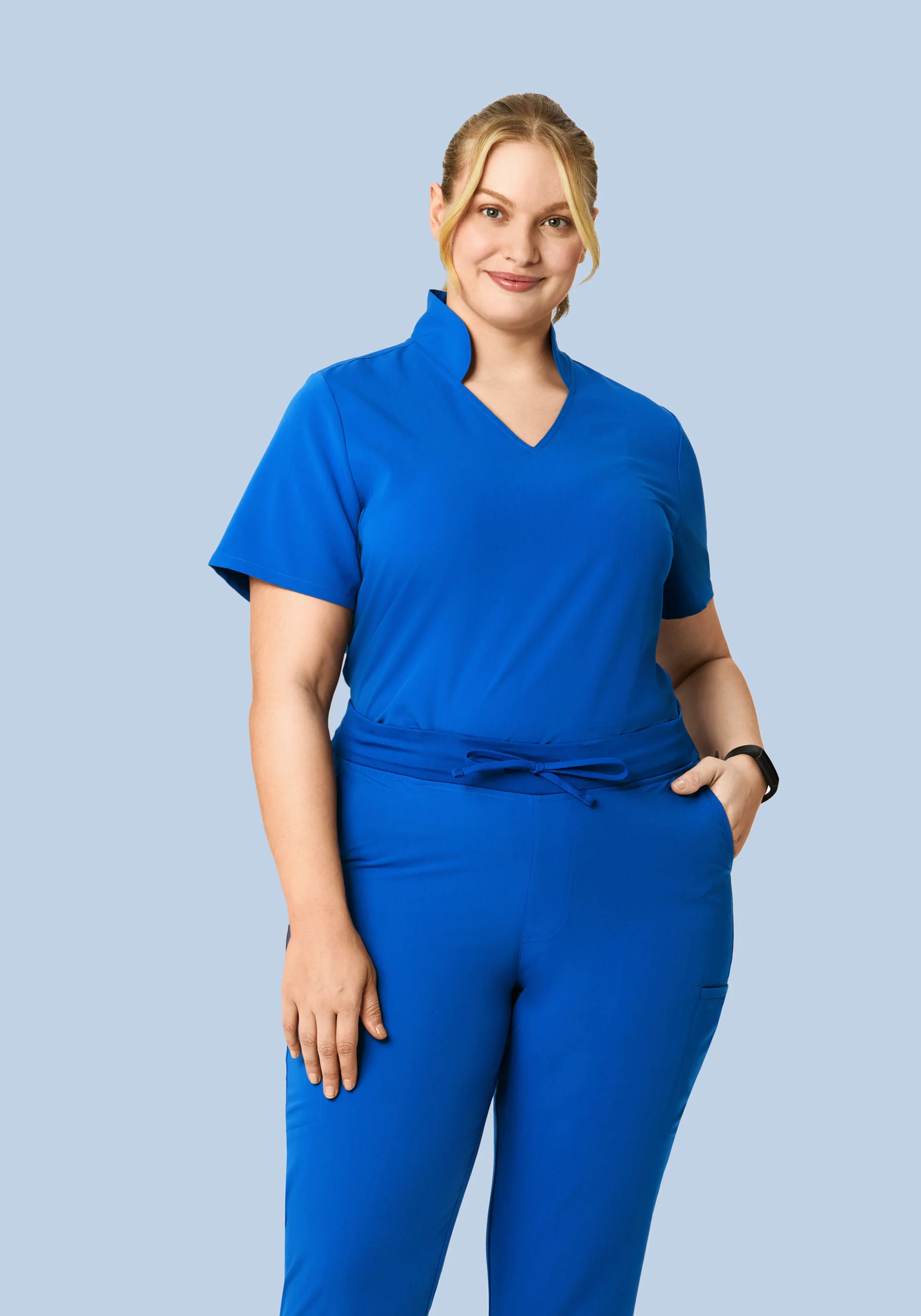 Multi Wear Collar Top Royal Blue - Image 6