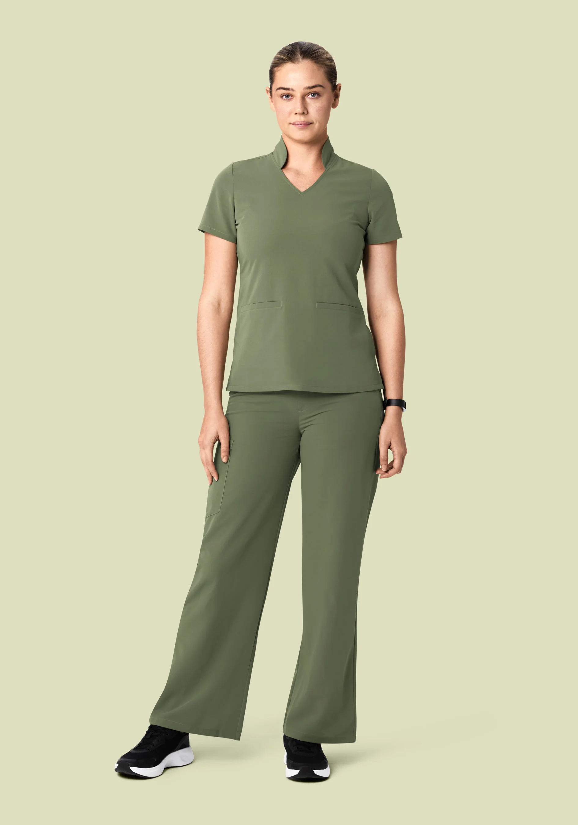 Multi Wear Collar Top Sage - Image 3
