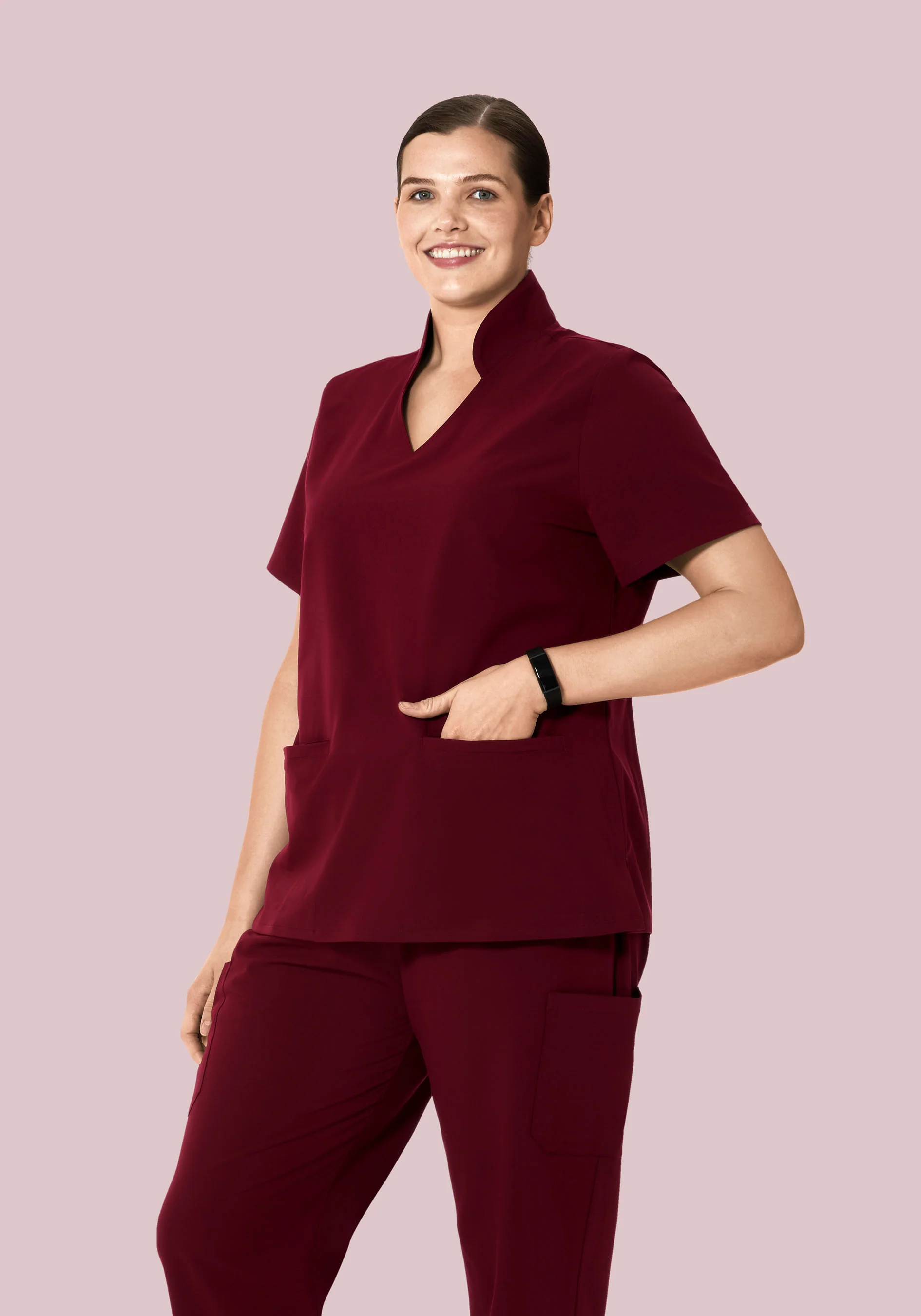 Multi Wear Collar Top Wine - Image 6