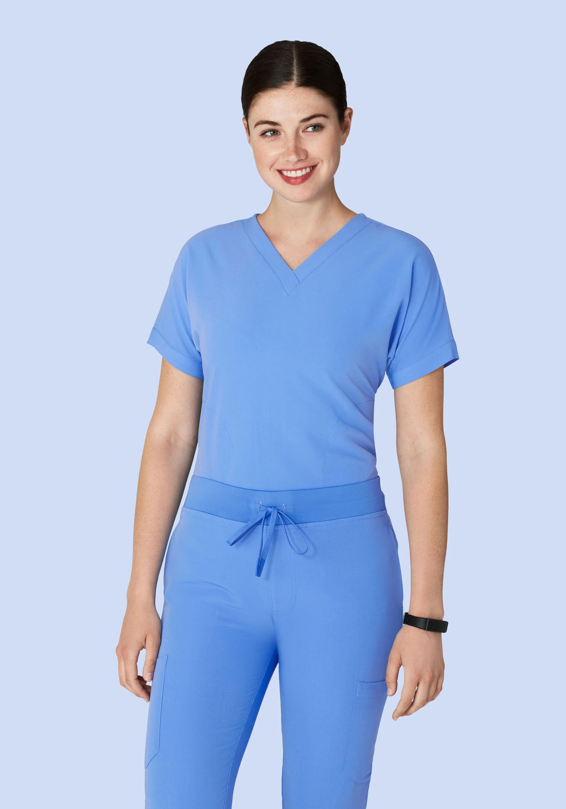 Oversized V Neck Top Ceil Blue - Image 5