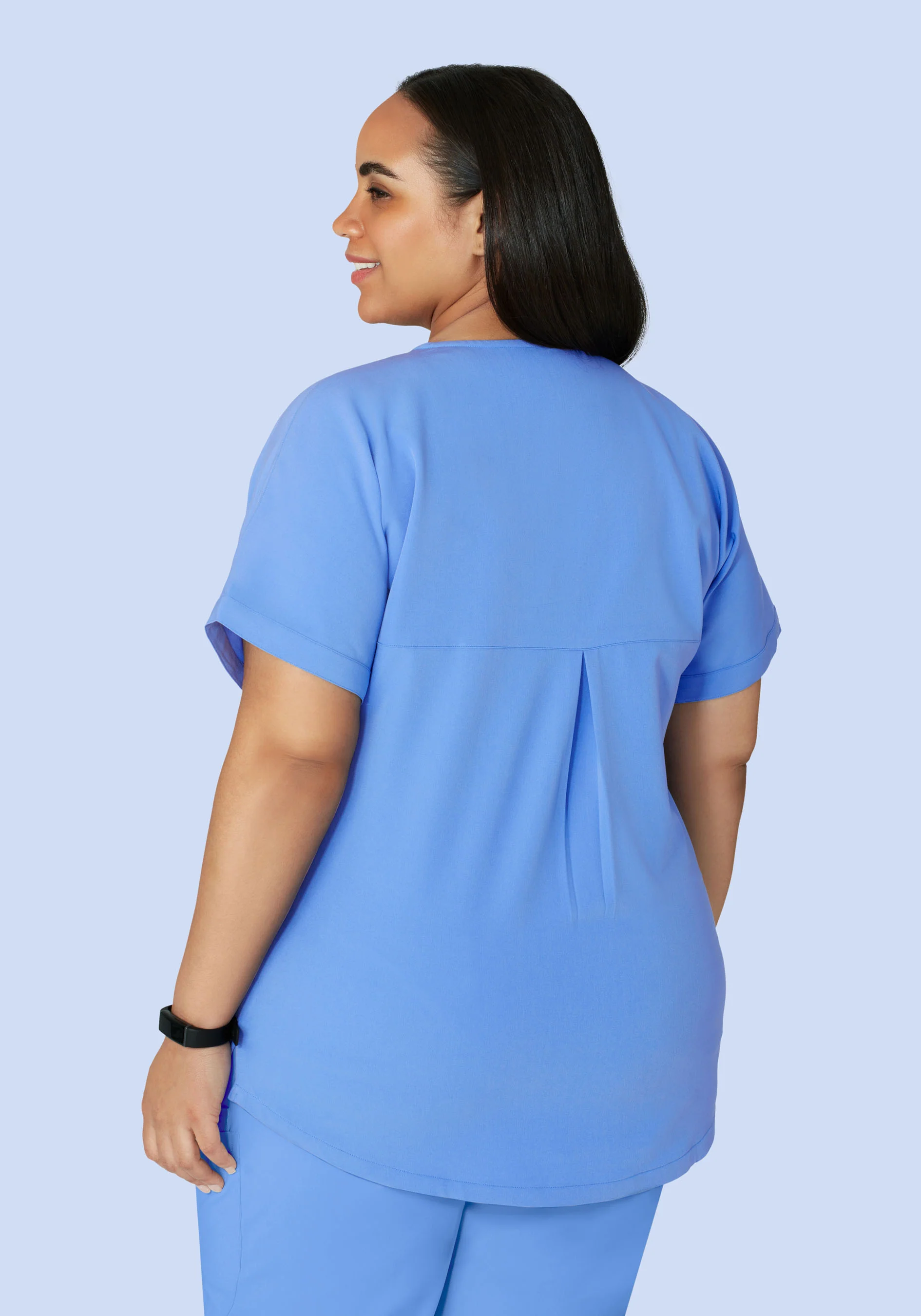 Oversized V Neck Top Ceil Blue - Image 8