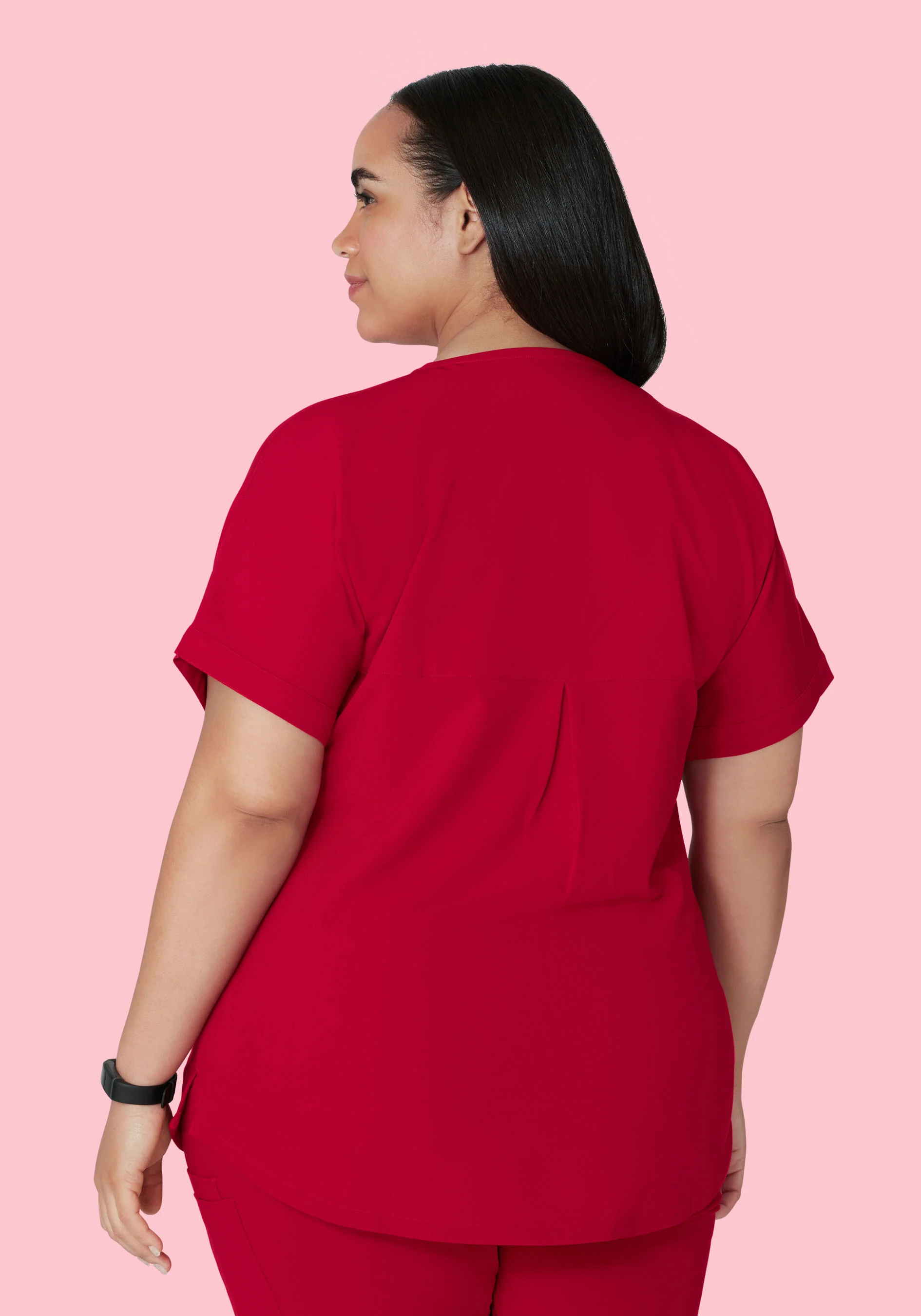 Oversized V Neck Top Crimson - Image 10