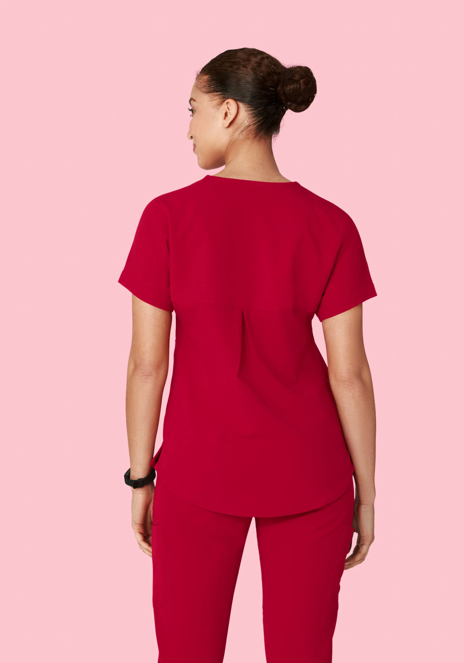 Oversized V Neck Top Crimson - Image 5