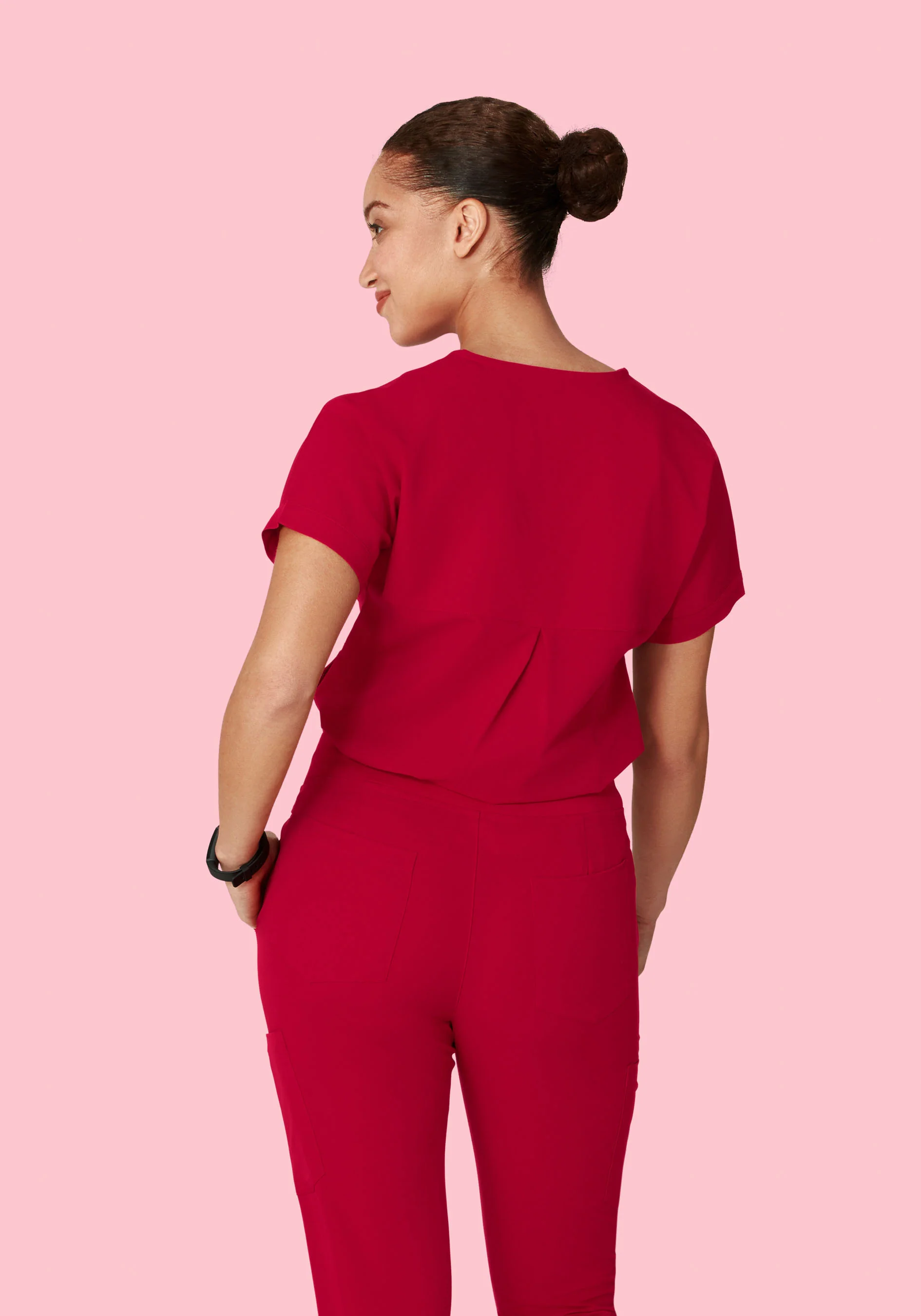 Oversized V Neck Top Crimson - Image 6