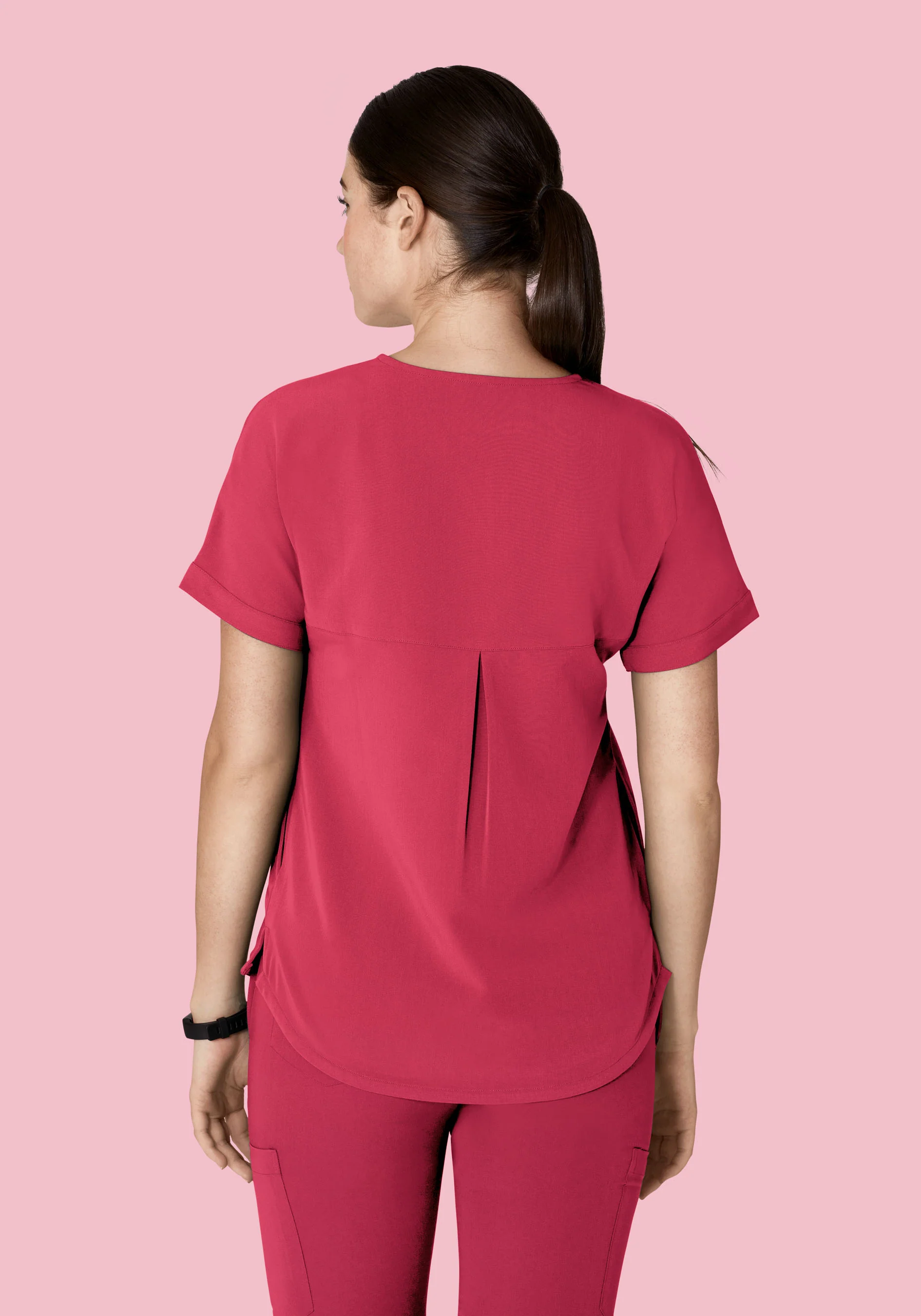 Oversized V Neck Top Deep Rose - Image 6