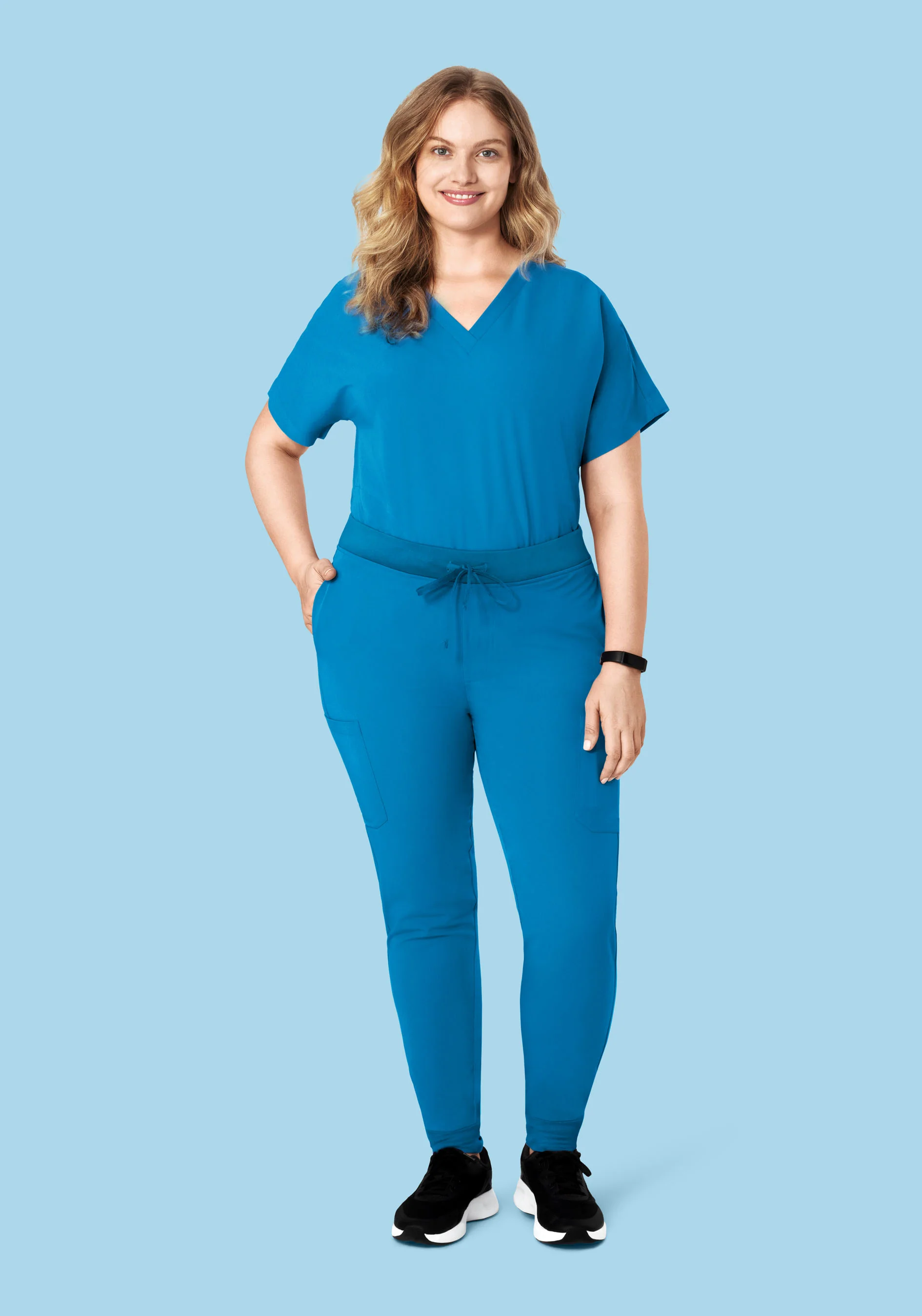 Oversized V Neck Top Electric Blue - Image 10