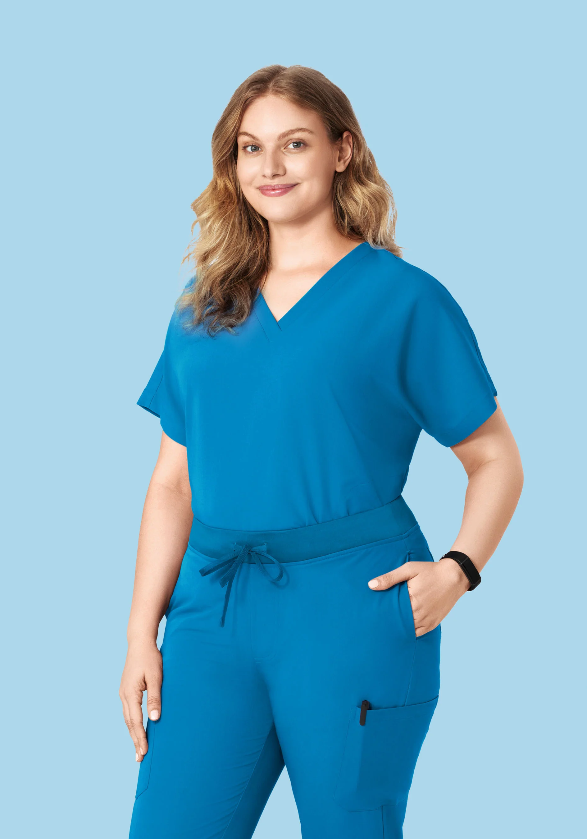 Oversized V Neck Top Electric Blue - Image 7