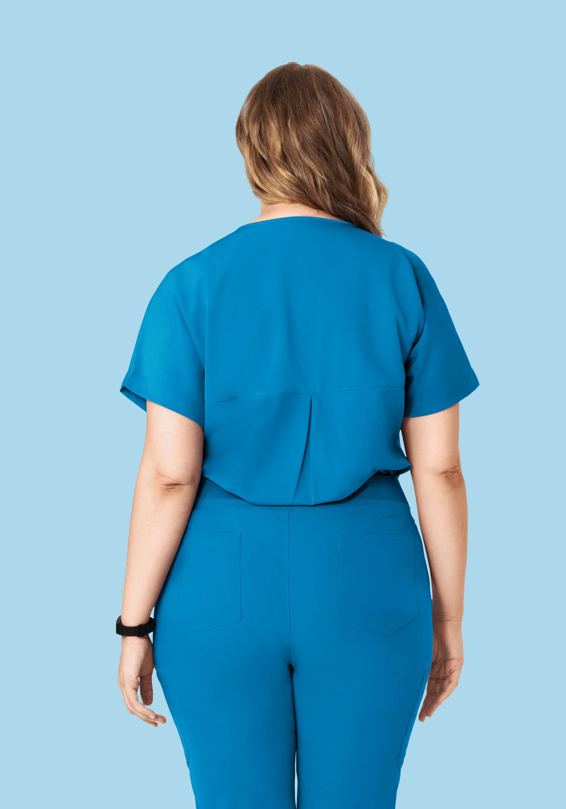 Oversized V Neck Top Electric Blue - Image 8