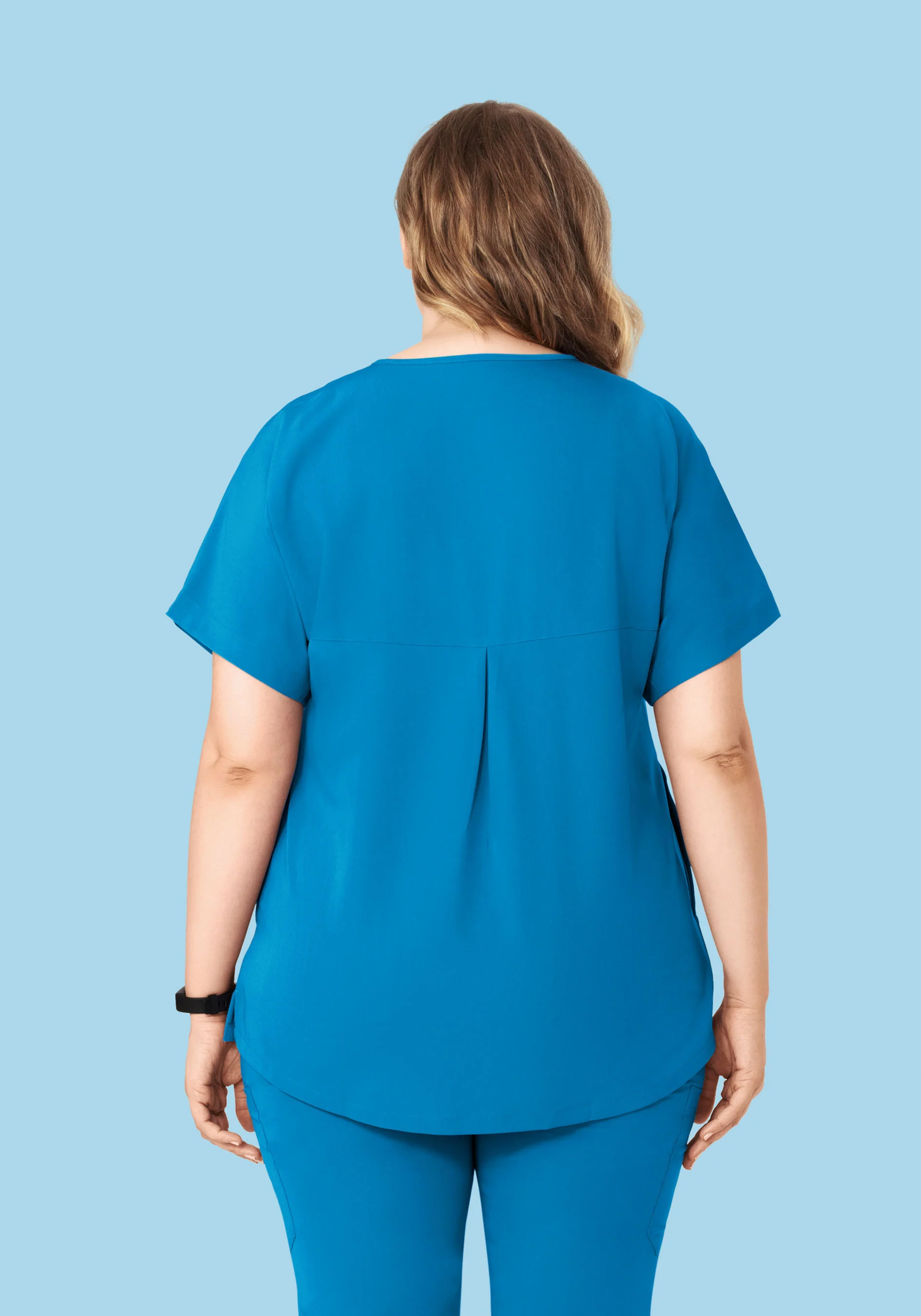 Oversized V Neck Top Electric Blue - Image 9
