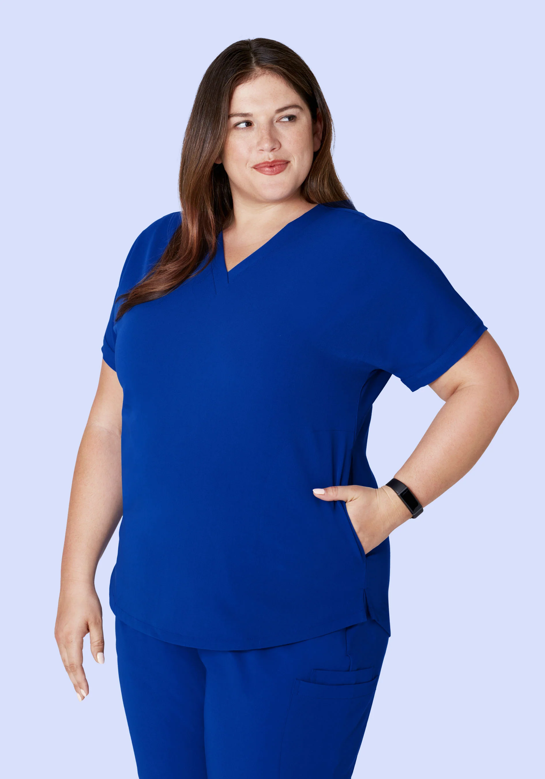 Oversized V Neck Top Galaxy Blue - Image 11