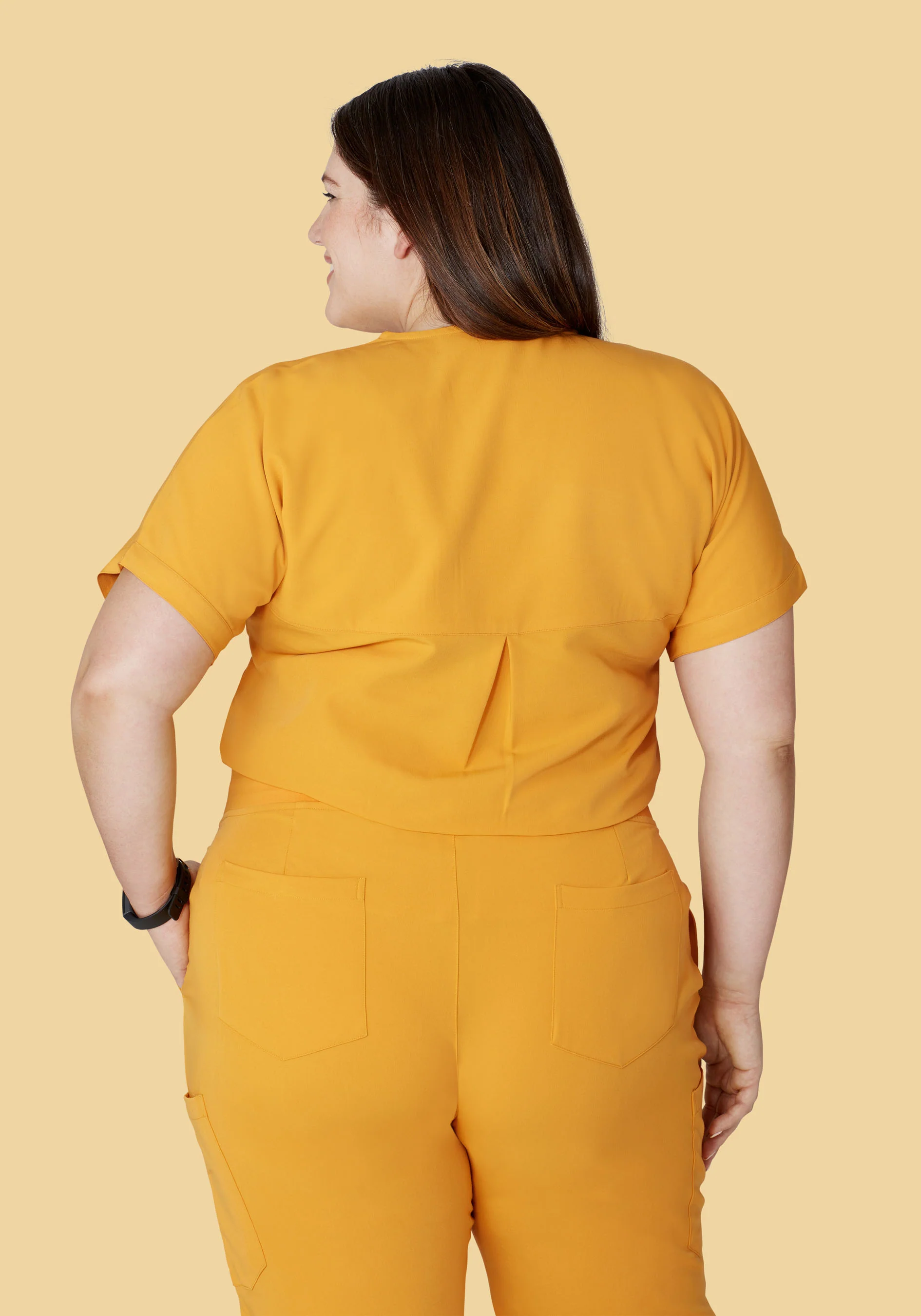 Oversized V Neck Top Honey - Image 10