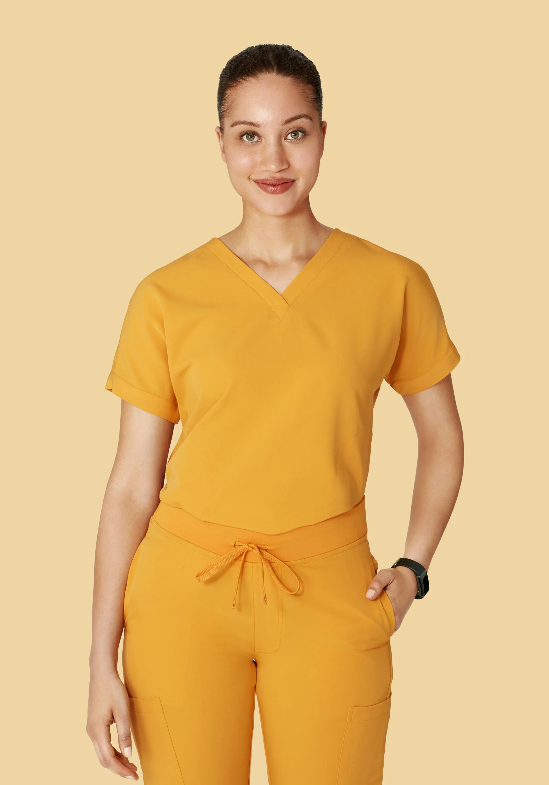 Oversized V Neck Top Honey - Image 11