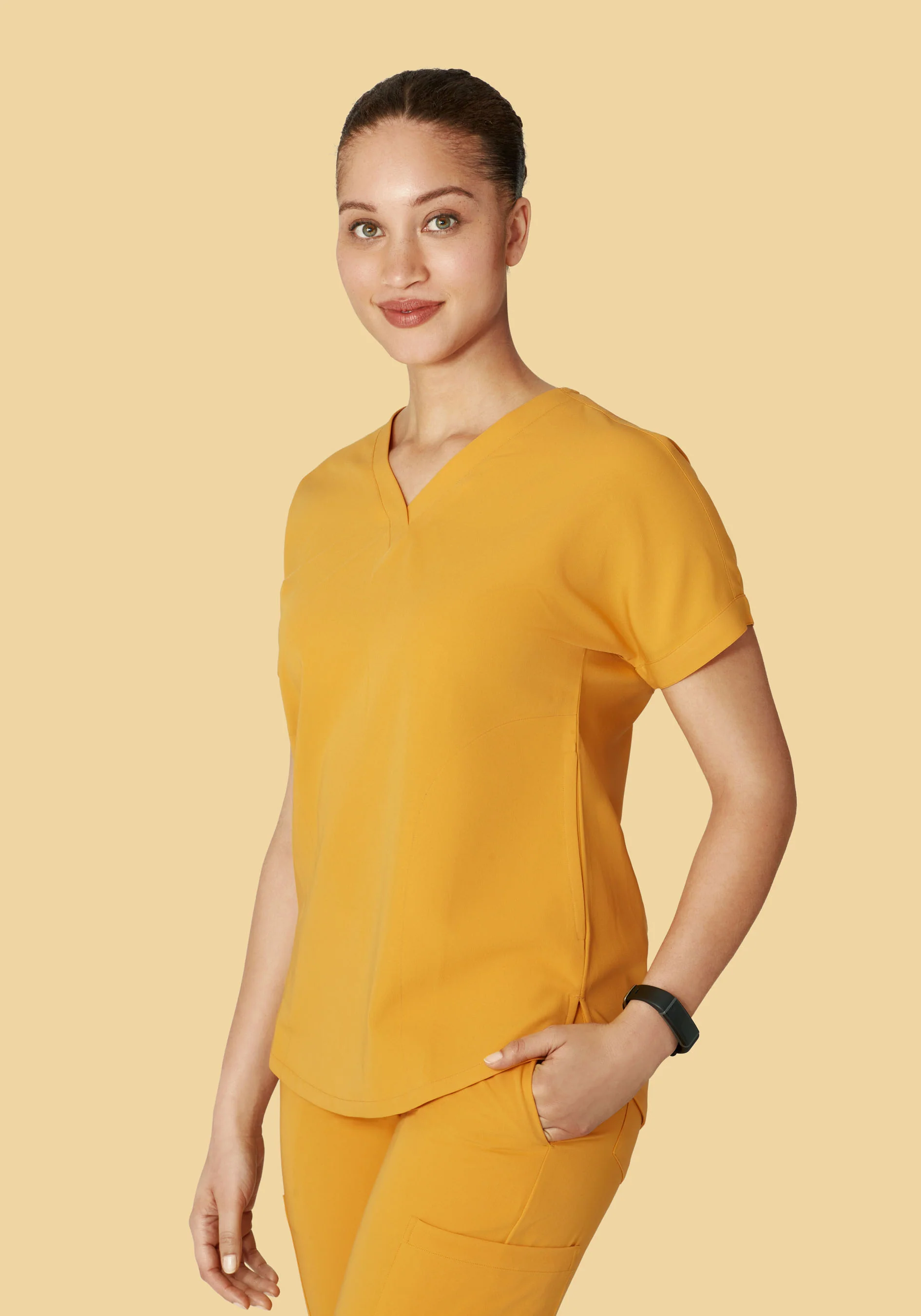 Oversized V Neck Top Honey - Image 3