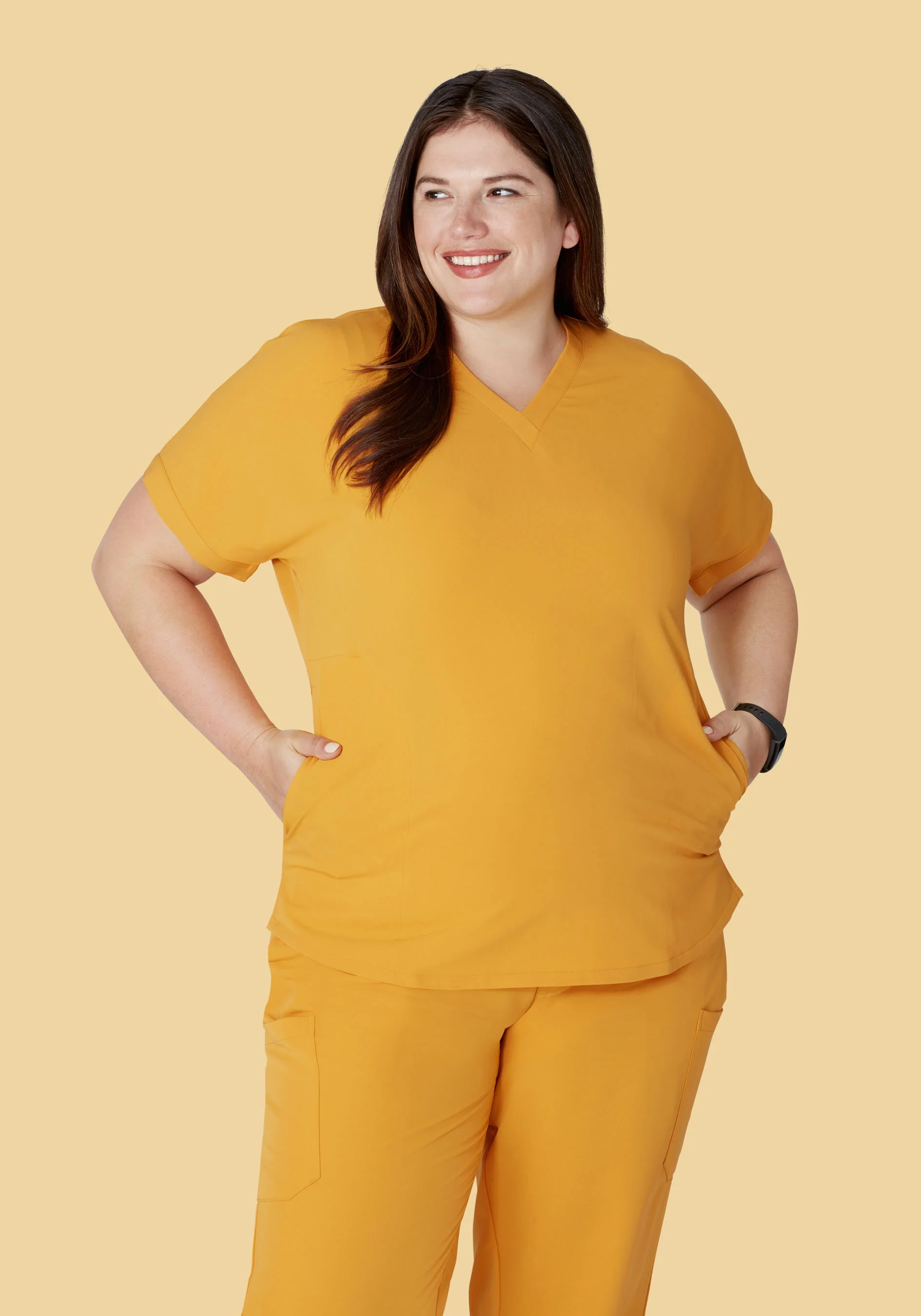 Oversized V Neck Top Honey - Image 6