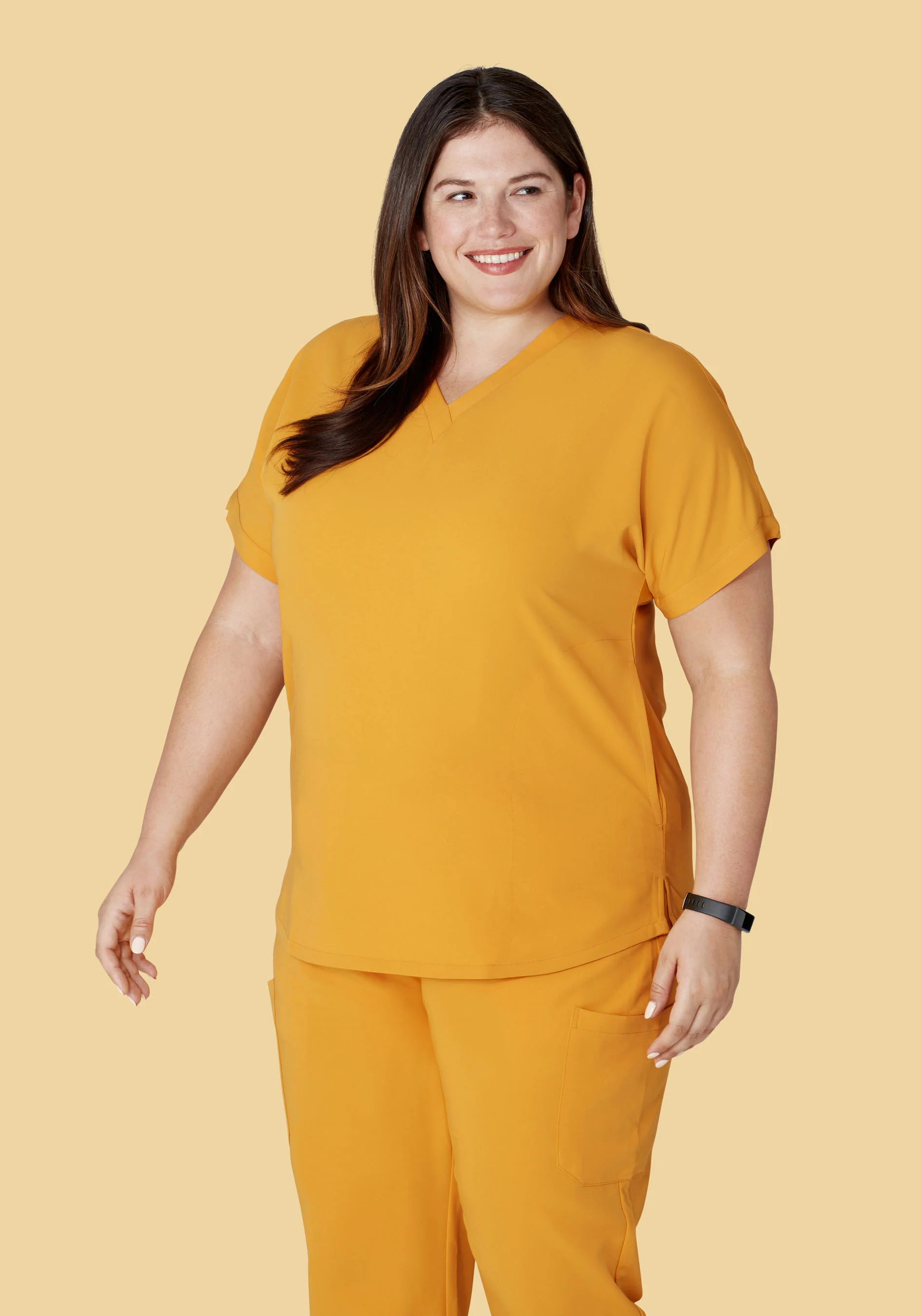 Oversized V Neck Top Honey - Image 7