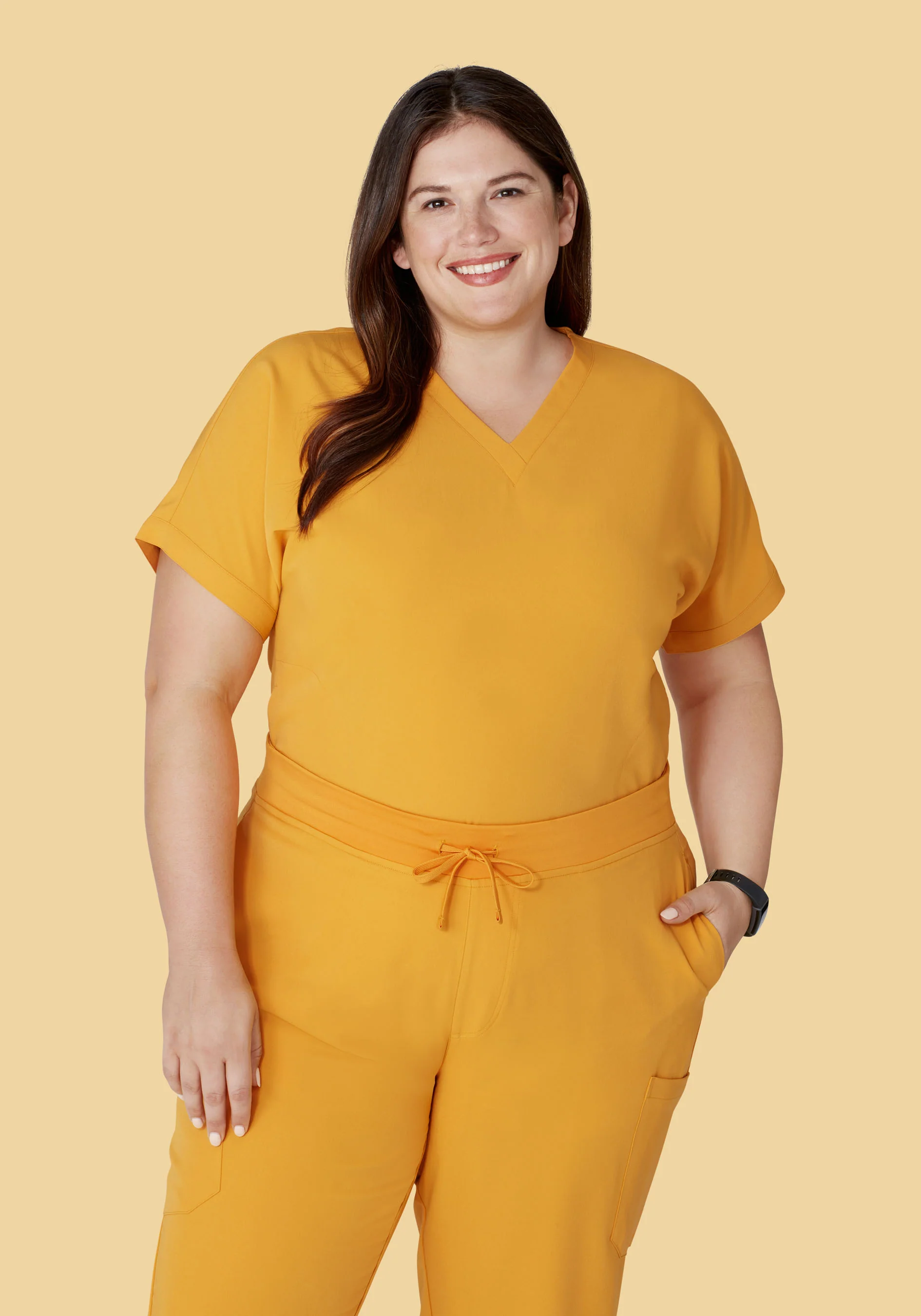 Oversized V Neck Top Honey - Image 9