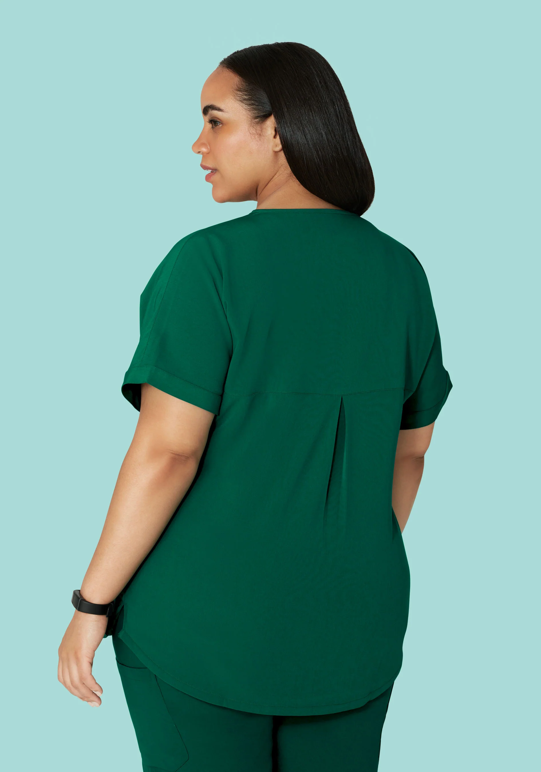 Oversized V Neck Top Hunter Green - Image 10