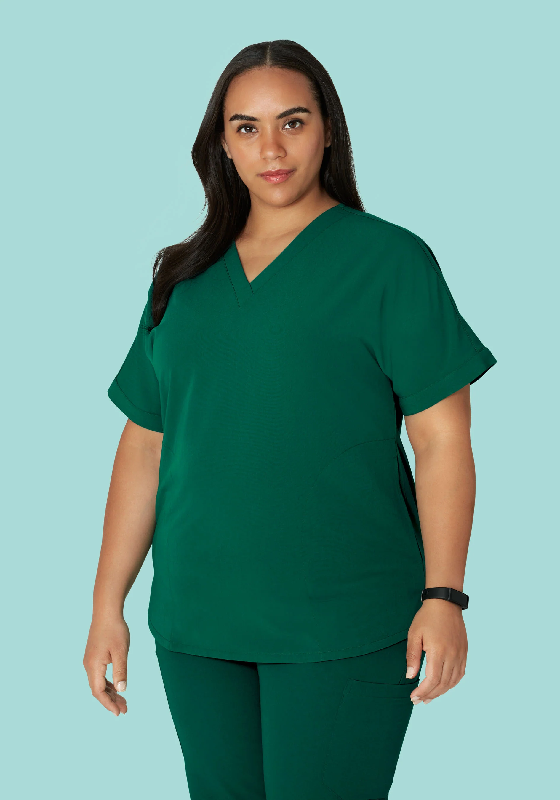 Oversized V Neck Top Hunter Green - Image 8