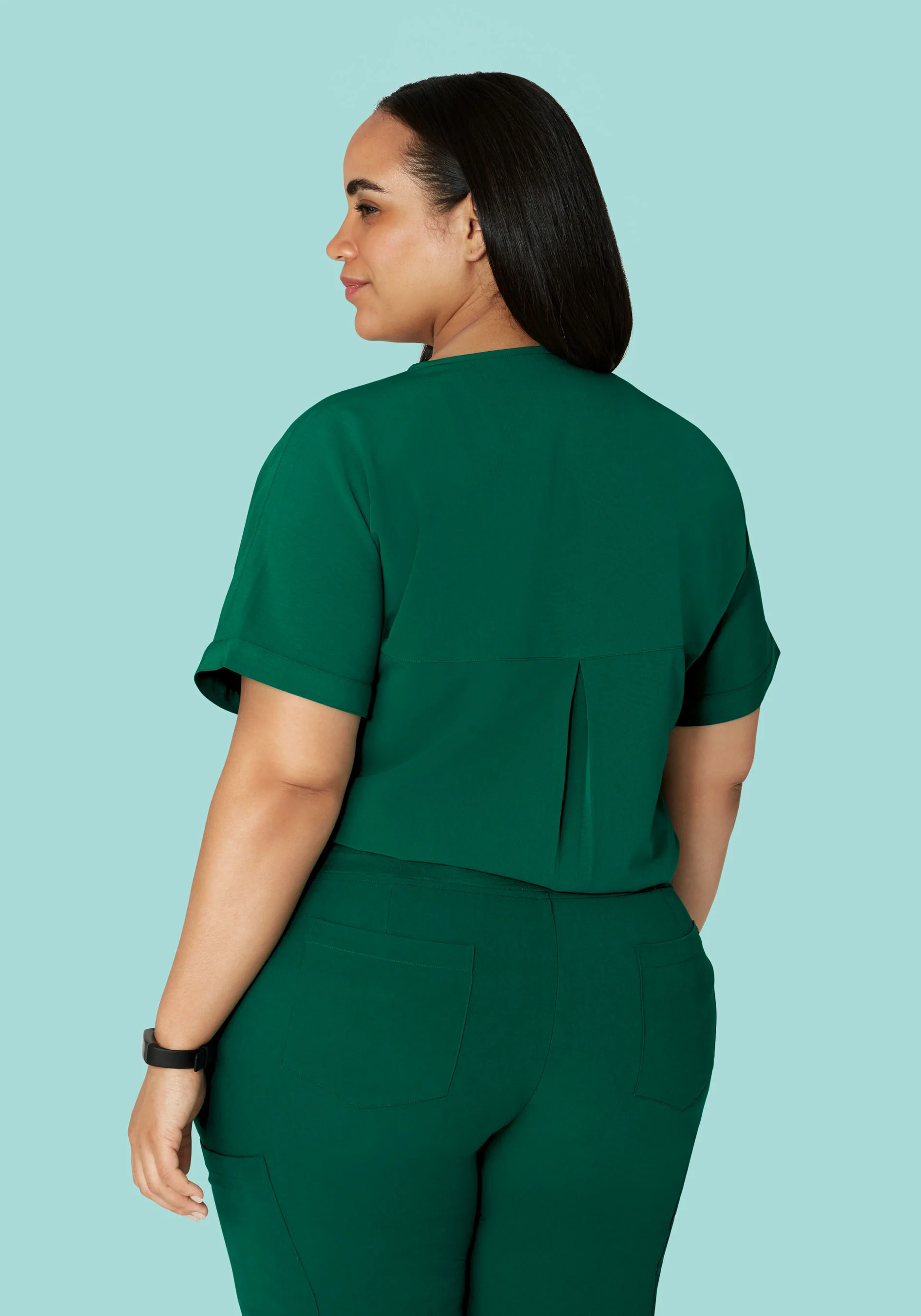 Oversized V Neck Top Hunter Green - Image 9