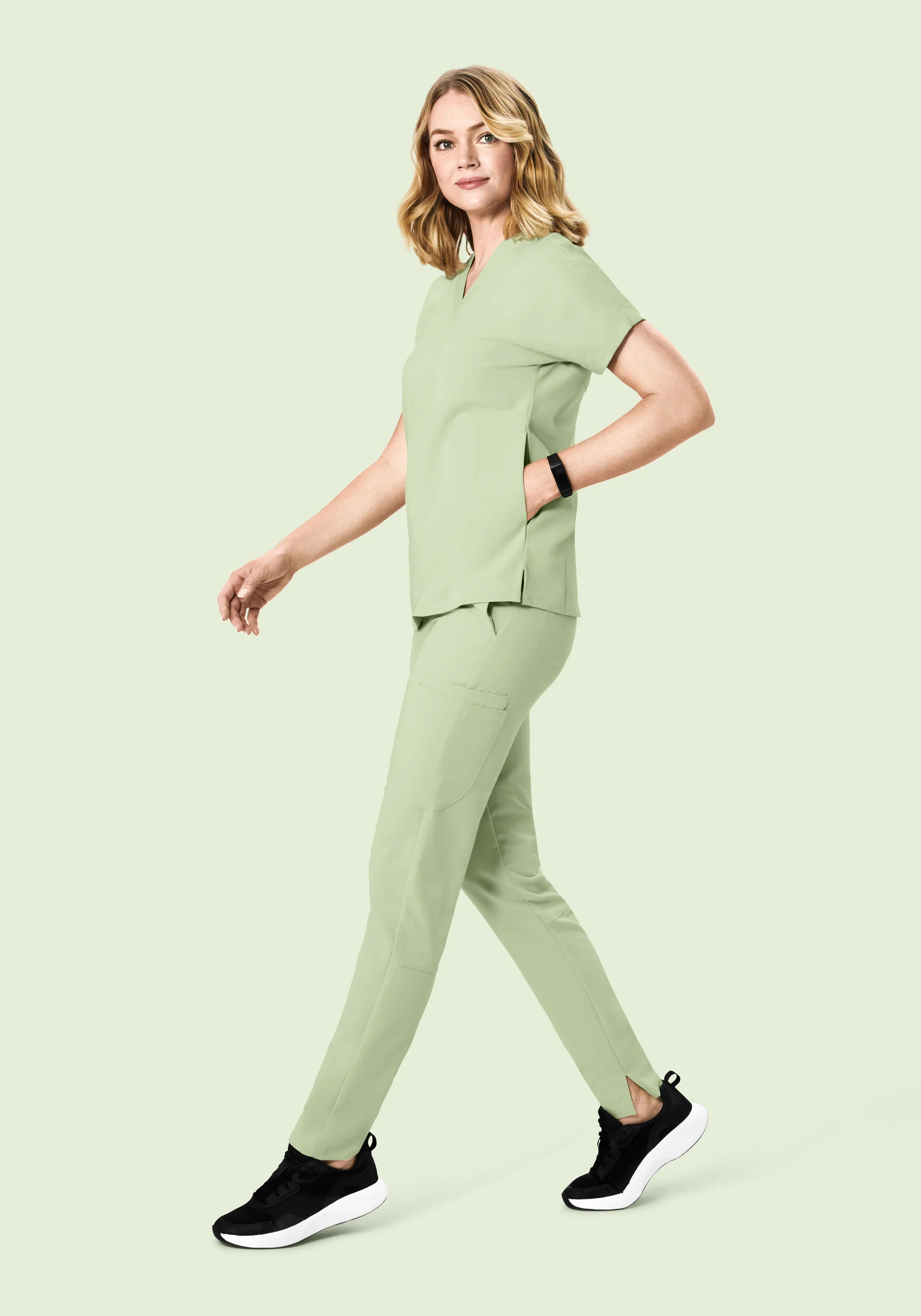 Oversized V Neck Top Matcha - Image 3