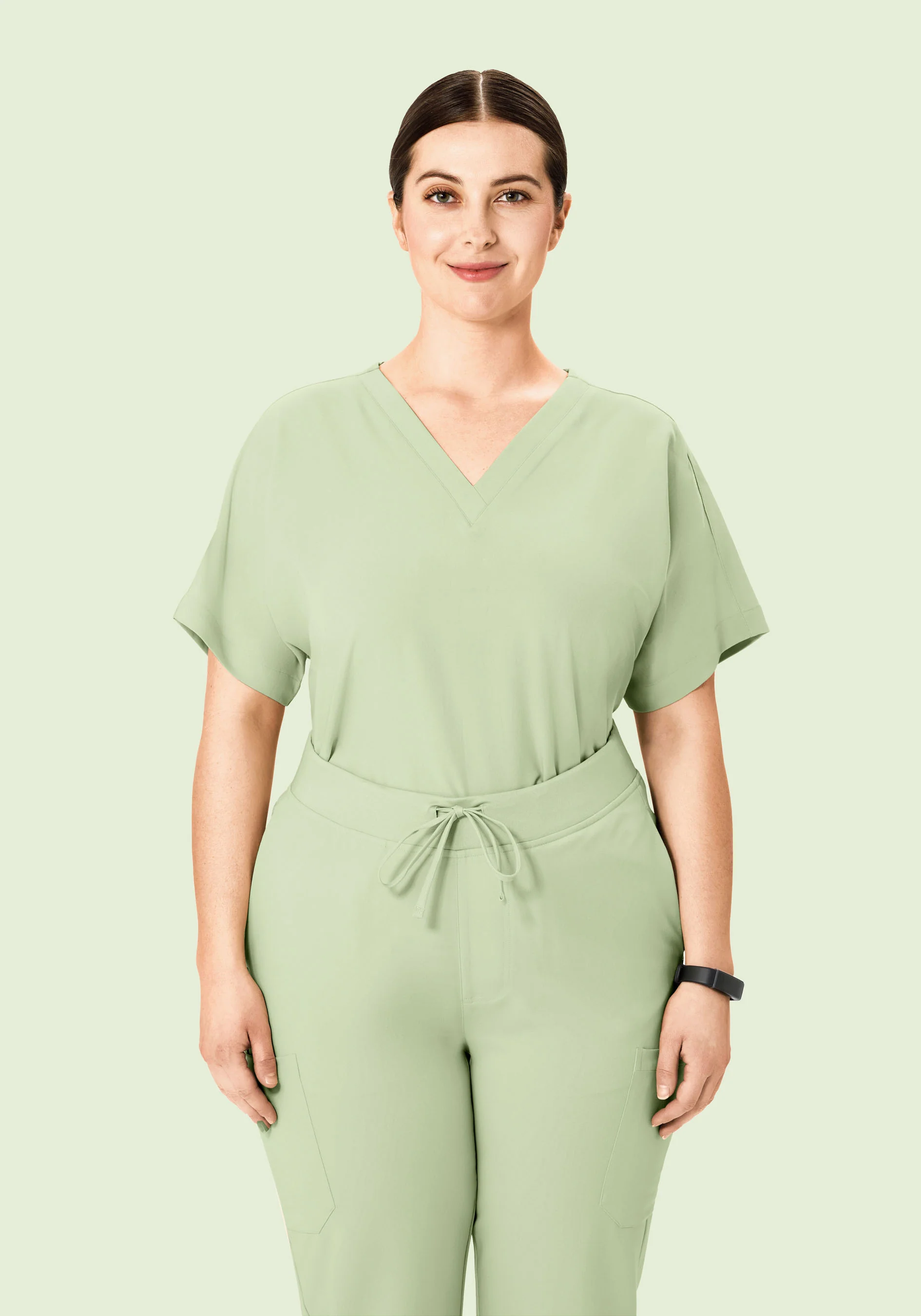 Oversized V Neck Top Matcha - Image 7