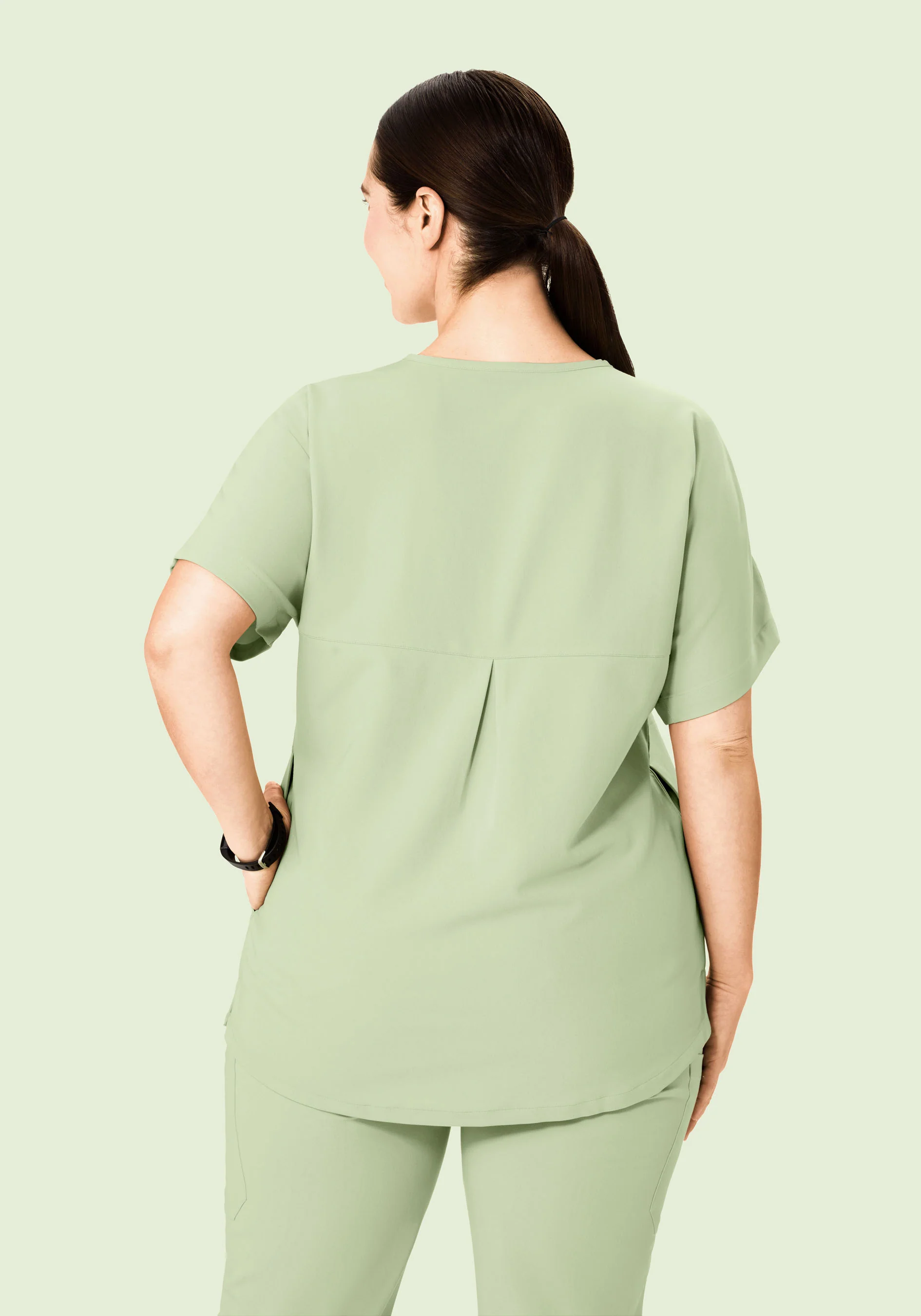 Oversized V Neck Top Matcha - Image 8