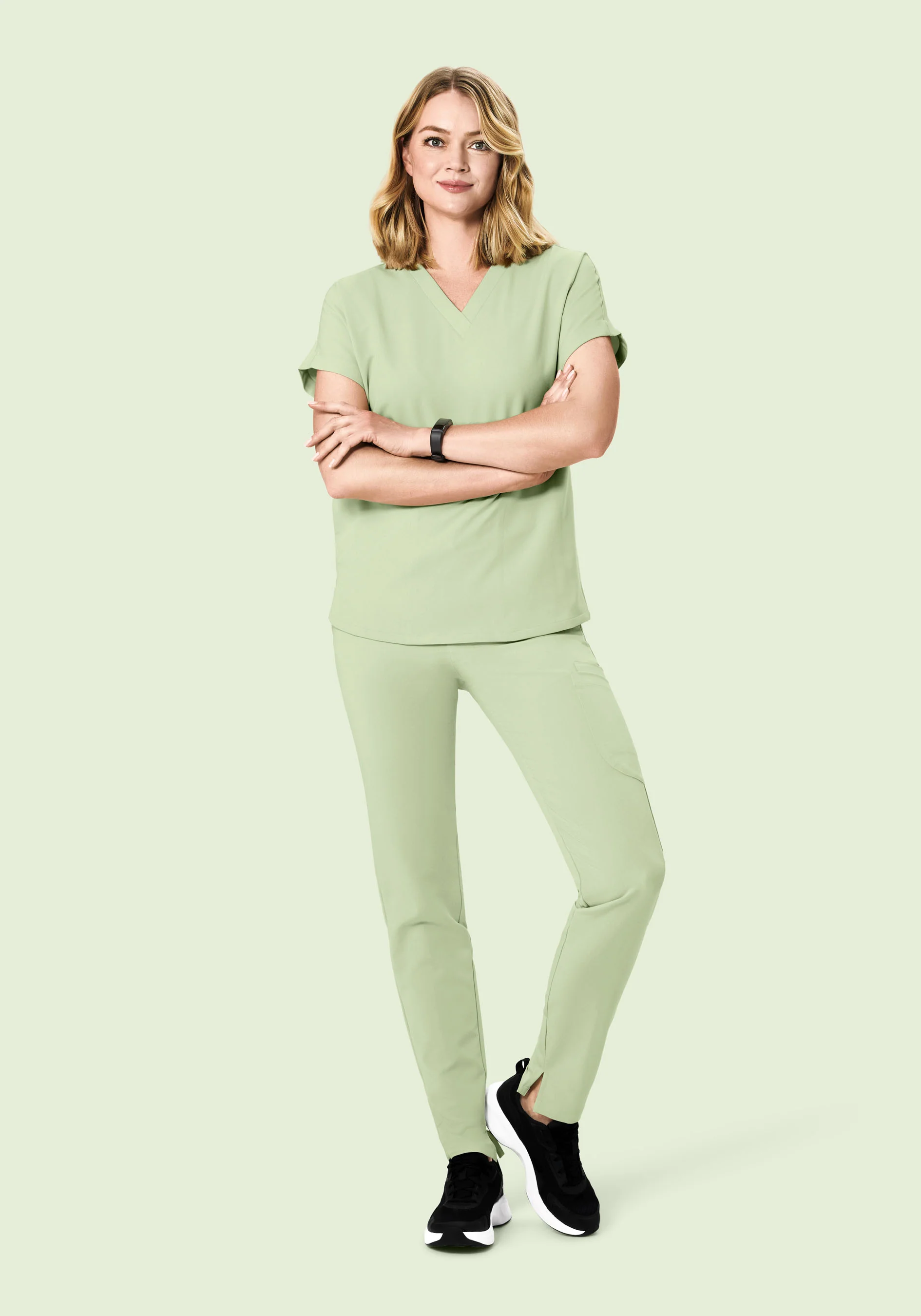 Oversized V Neck Top Matcha - Image 9