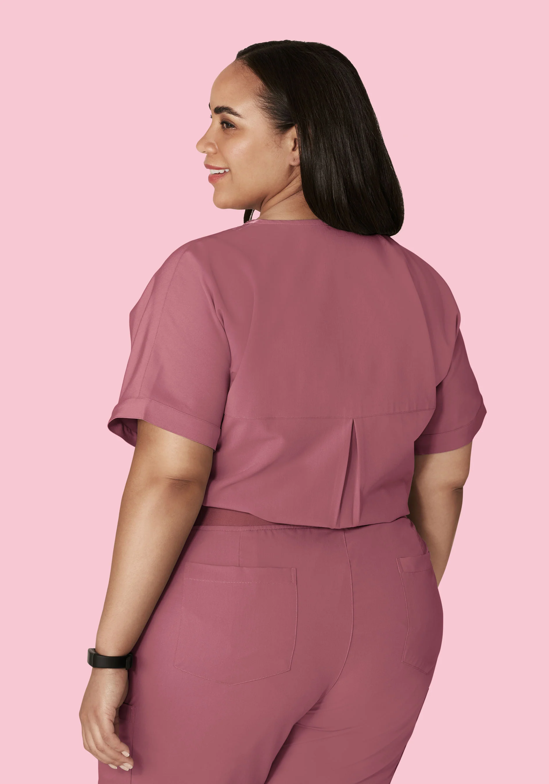 Oversized V Neck Top Mauve - Image 10
