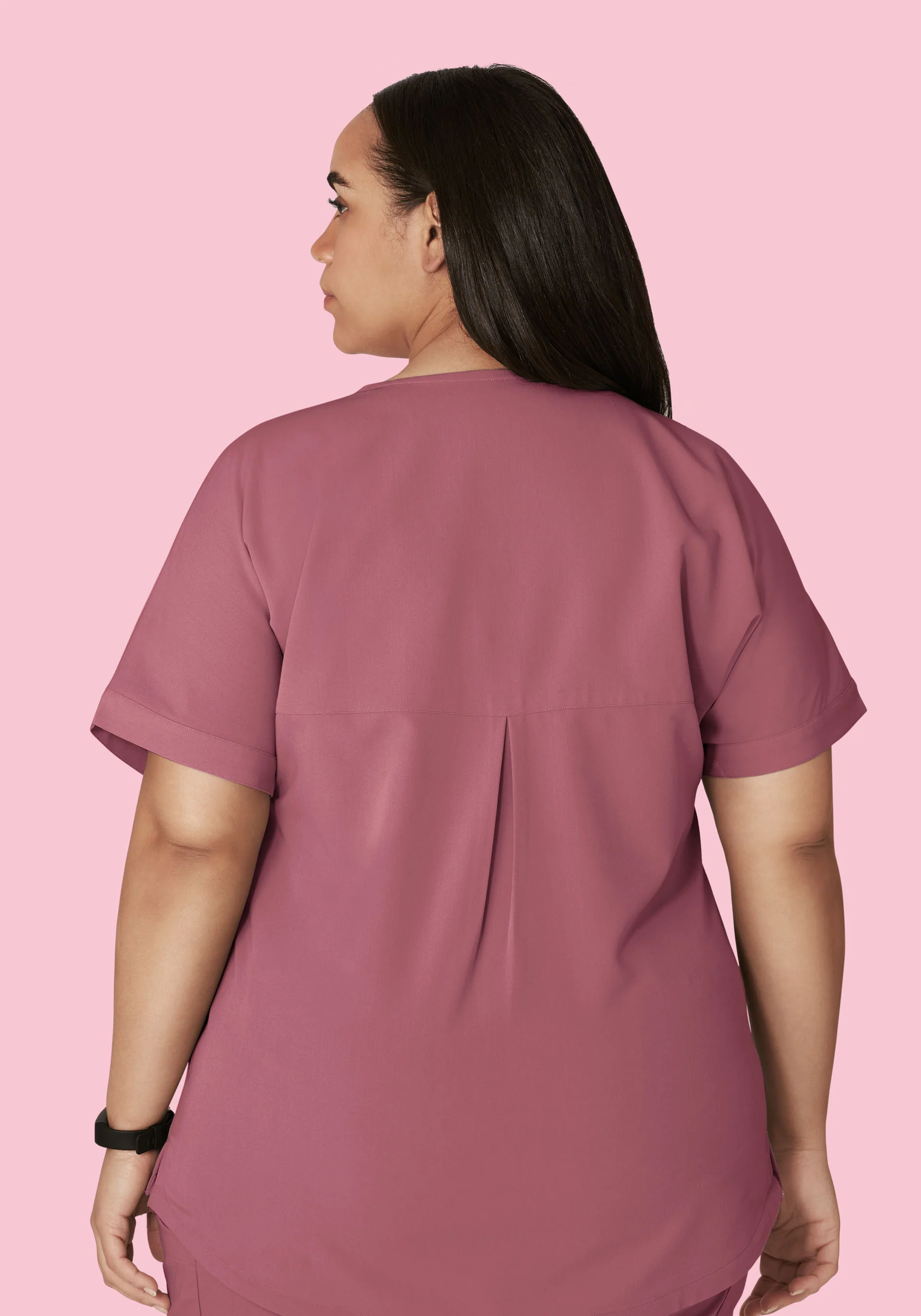 Oversized V Neck Top Mauve - Image 11