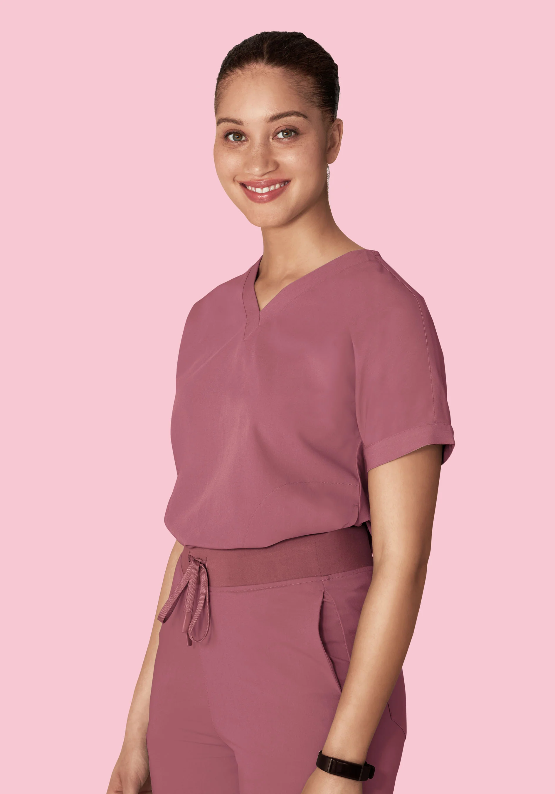 Oversized V Neck Top Mauve - Image 12