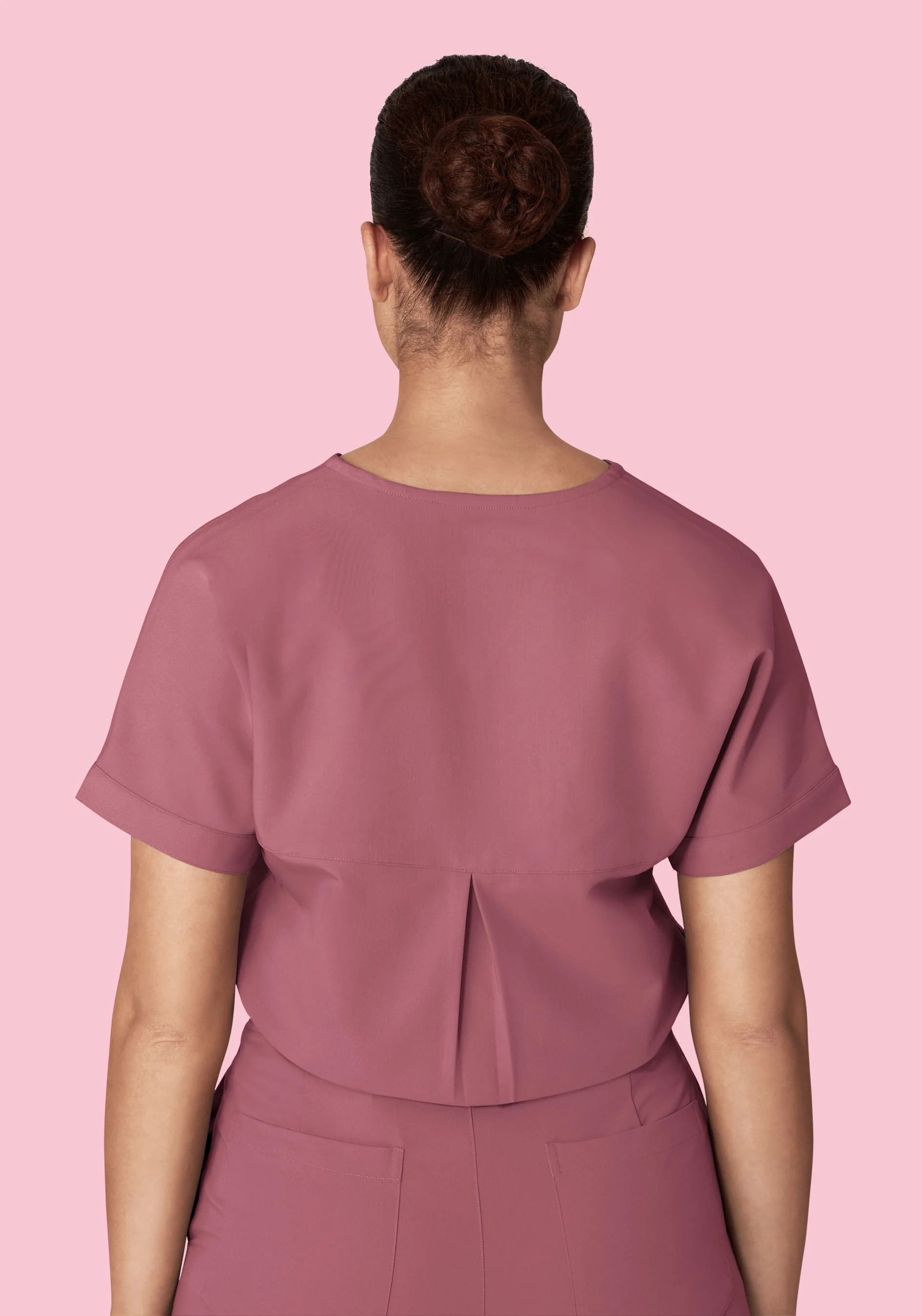 Oversized V Neck Top Mauve - Image 4