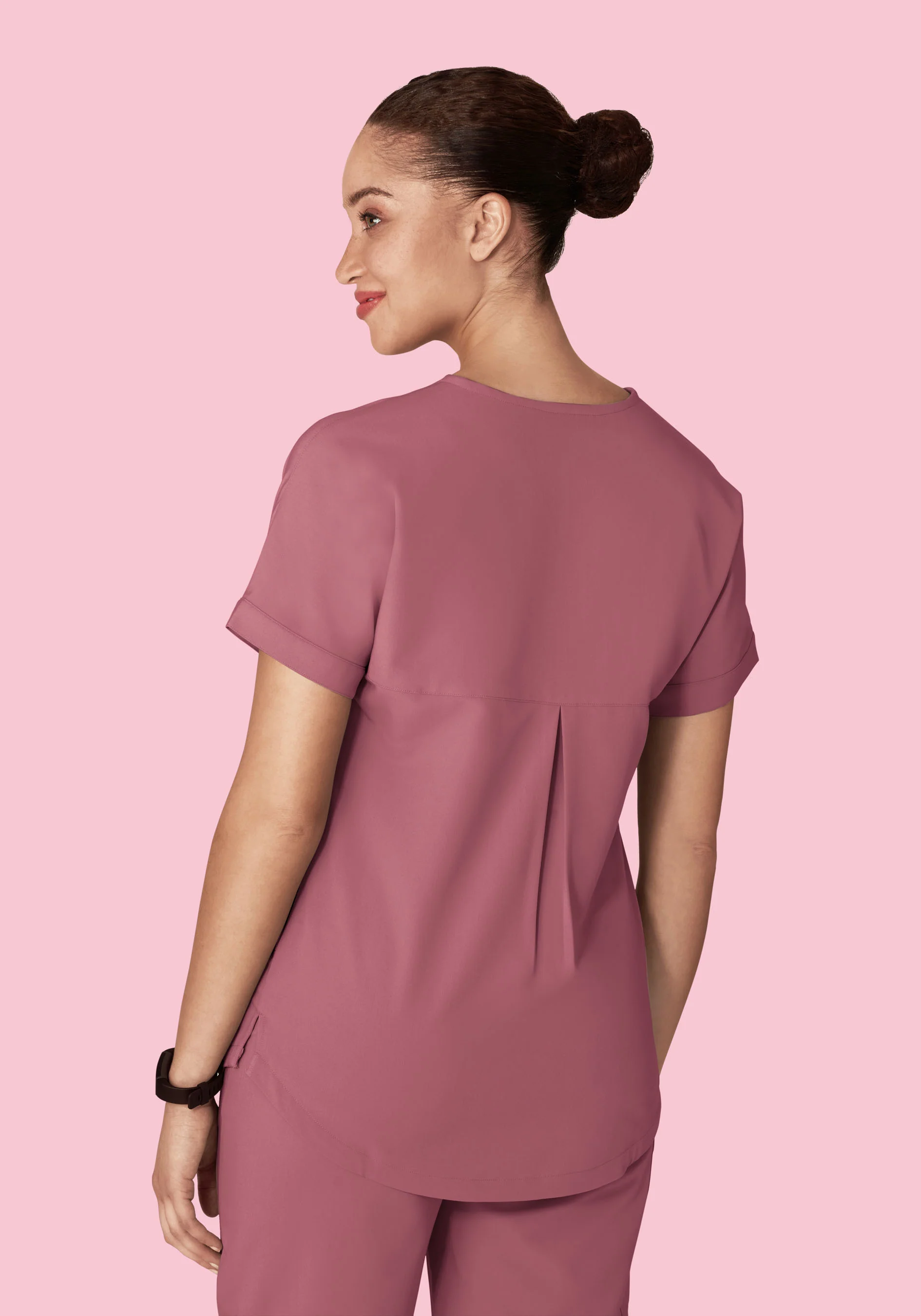 Oversized V Neck Top Mauve - Image 5