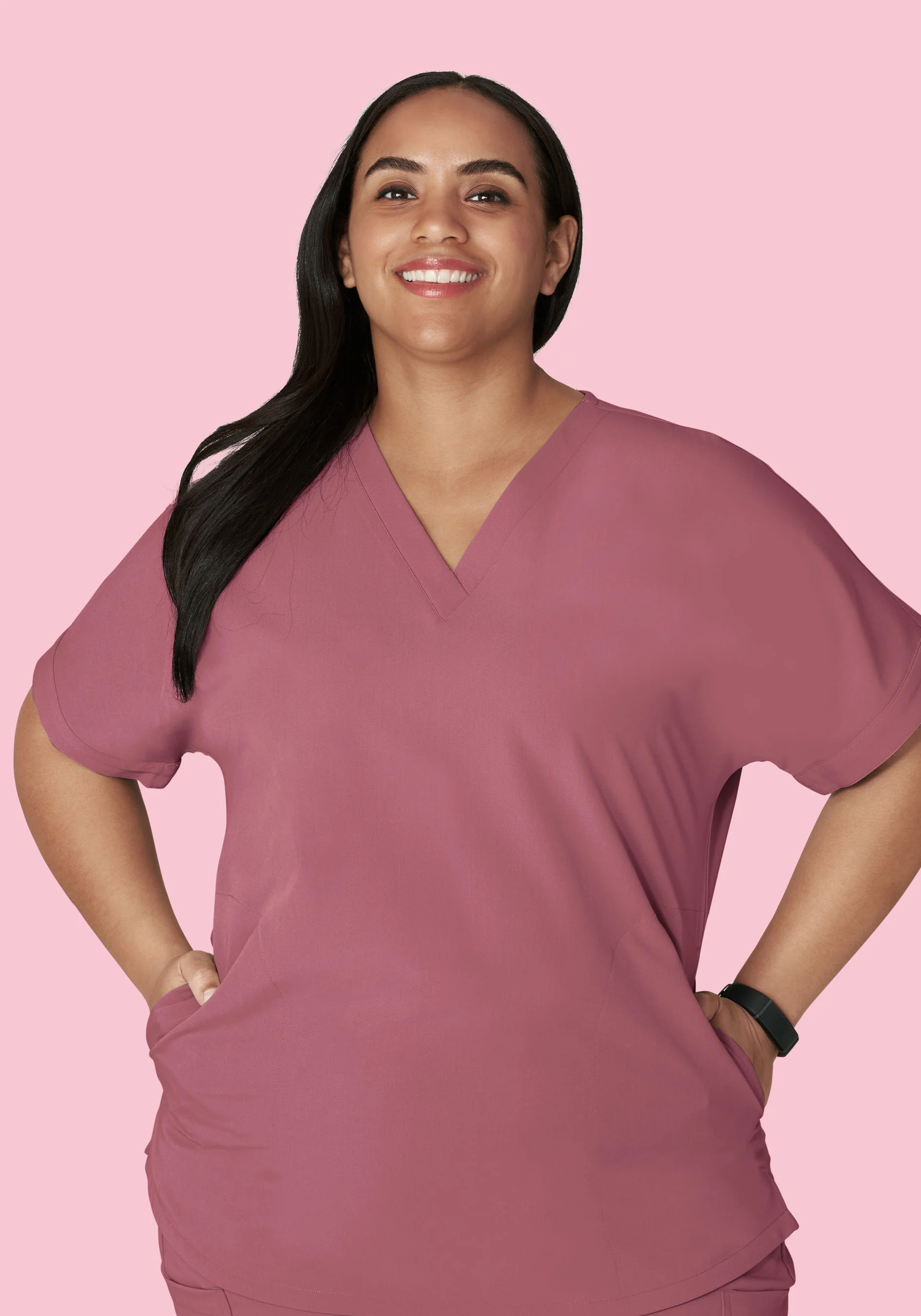 Oversized V Neck Top Mauve - Image 6