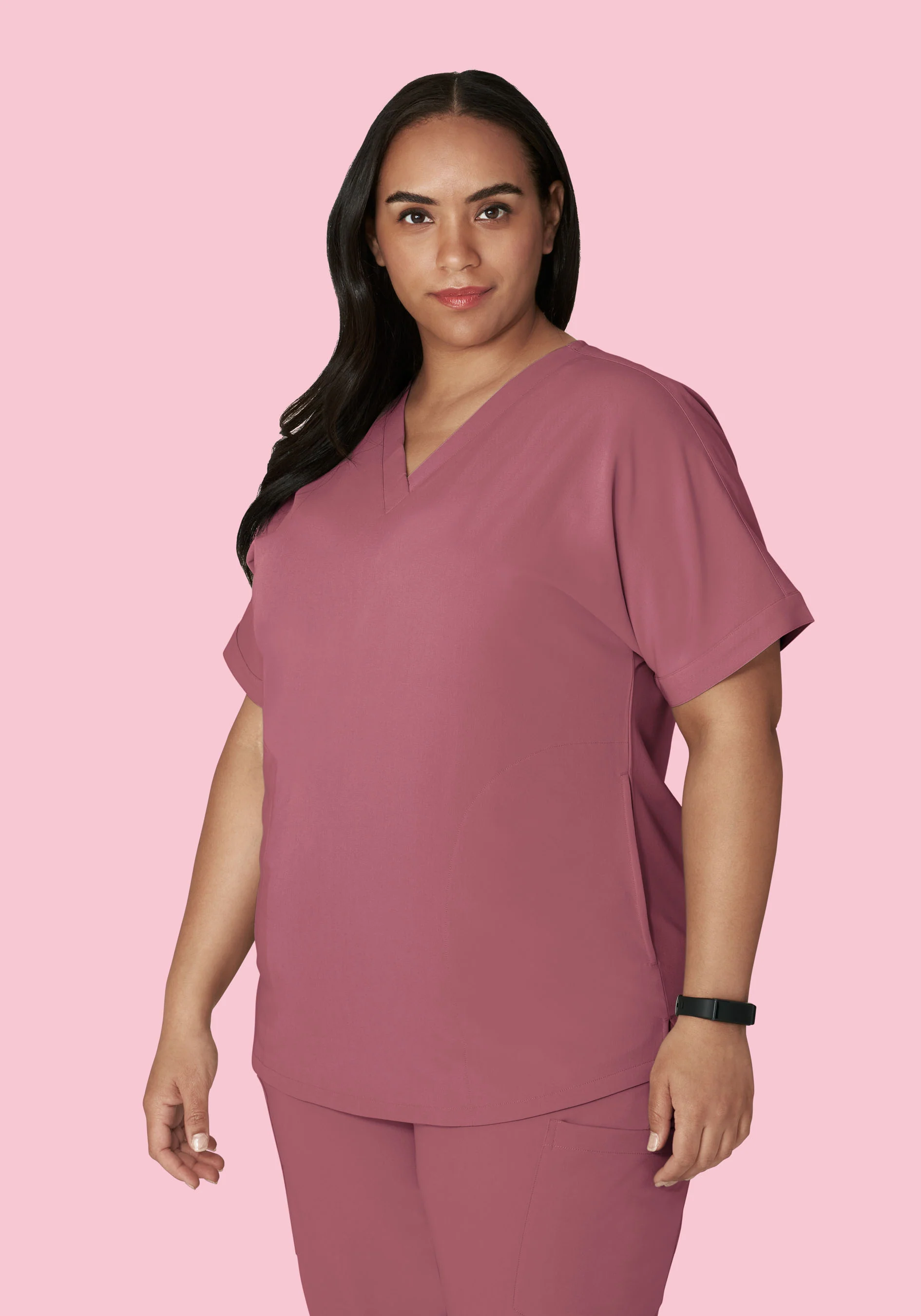 Oversized V Neck Top Mauve - Image 7