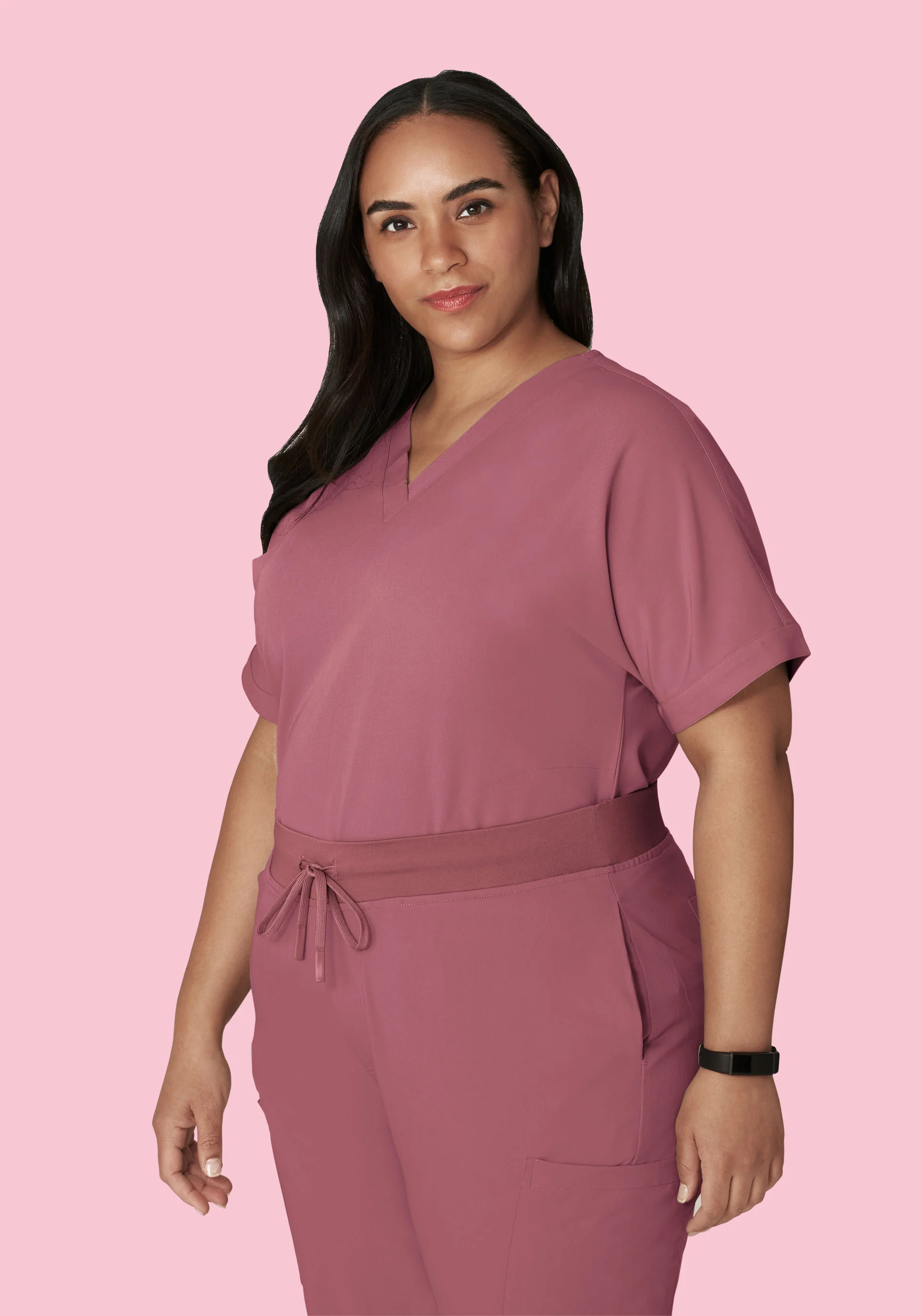 Oversized V Neck Top Mauve - Image 9