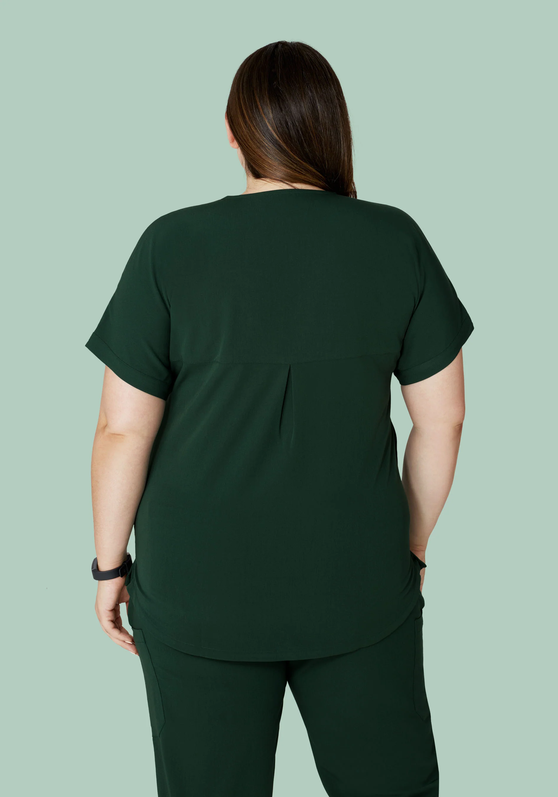 Oversized V Neck Top Midnight Green - Image 10
