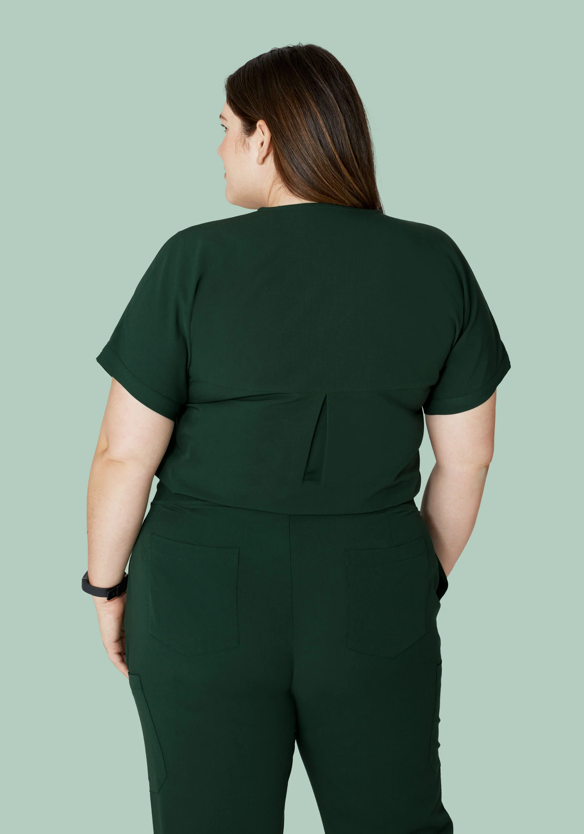 Oversized V Neck Top Midnight Green - Image 11