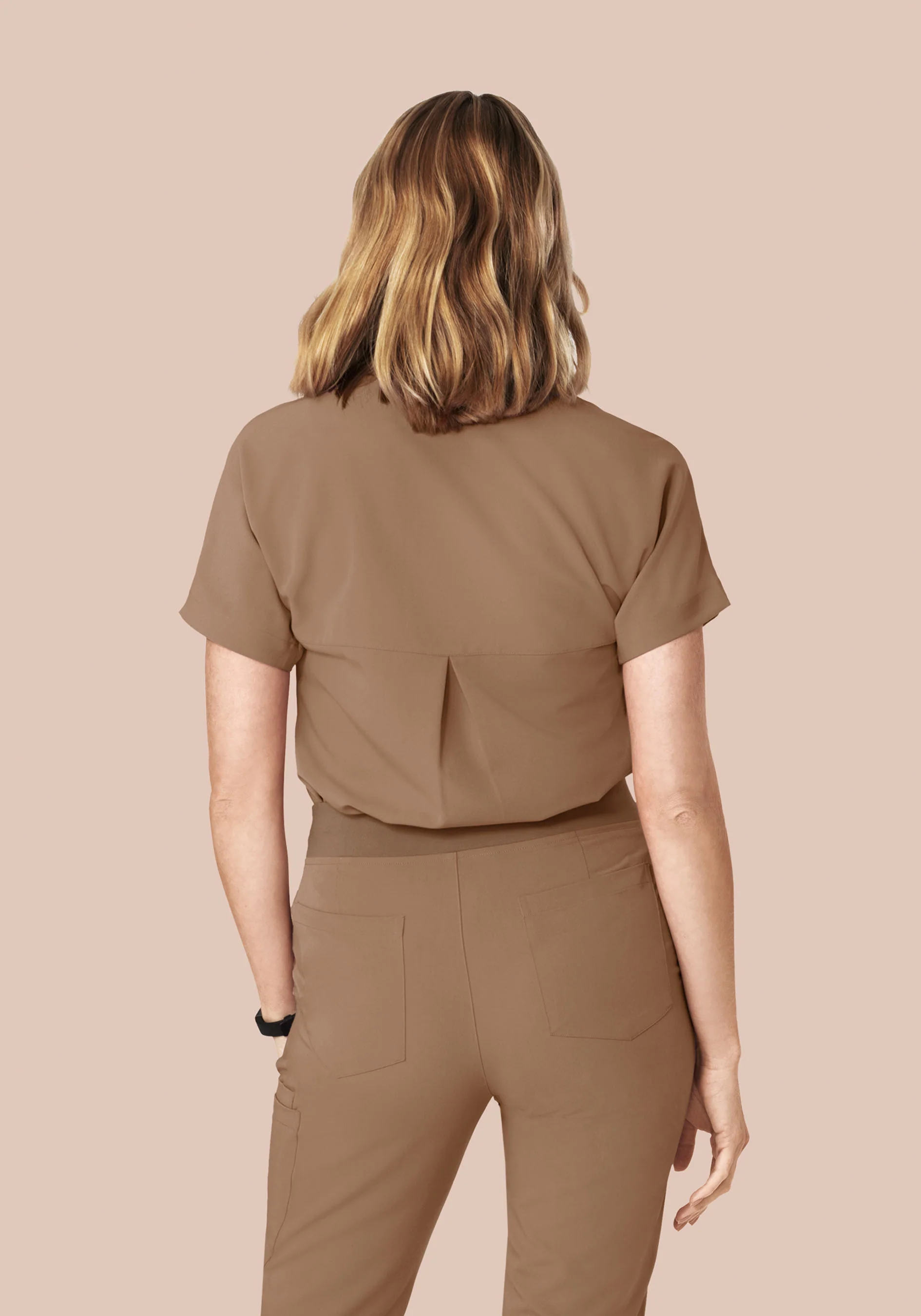 Oversized V Neck Top Mocha - Image 5