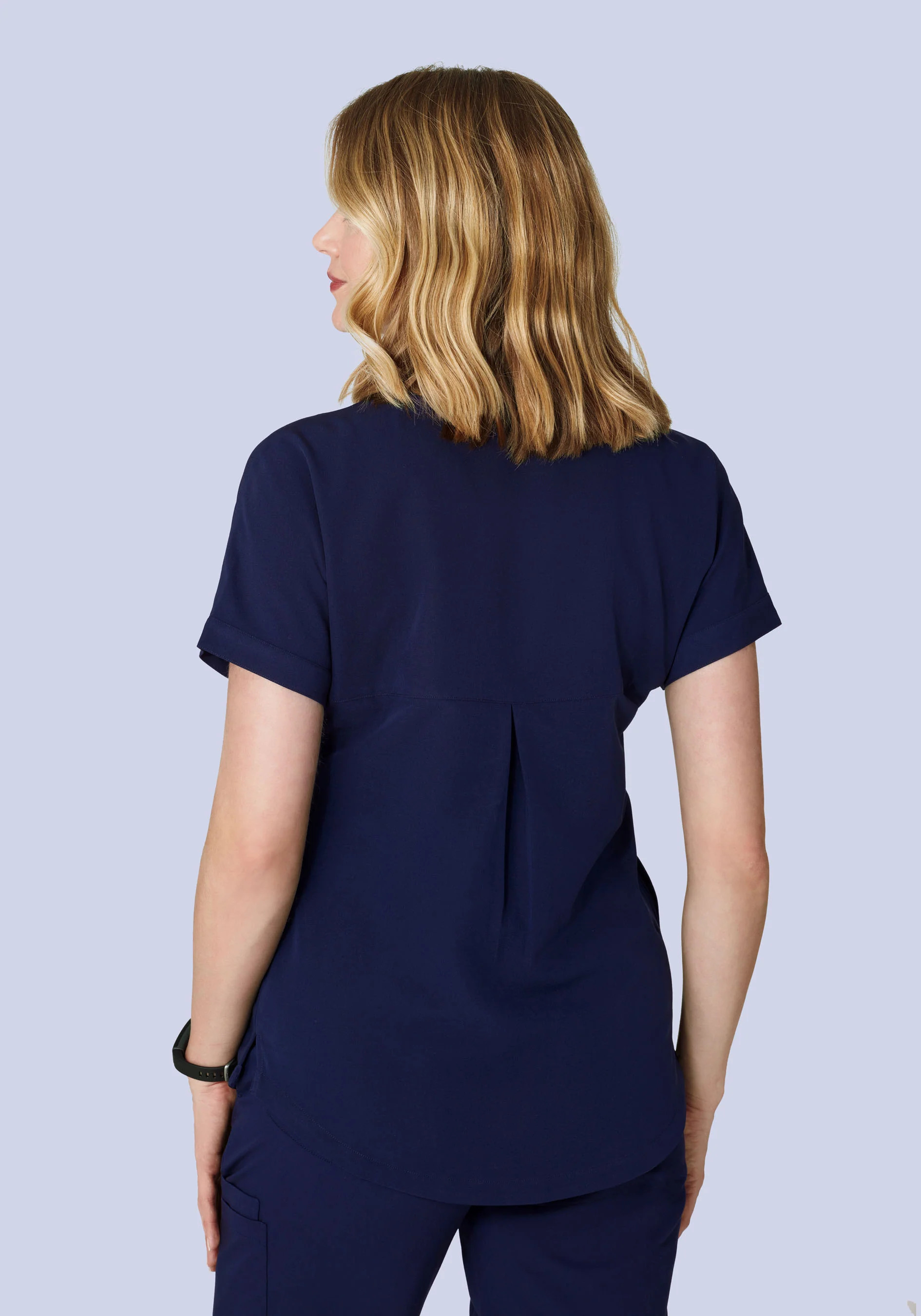 Oversized V Neck Top Navy - Image 5