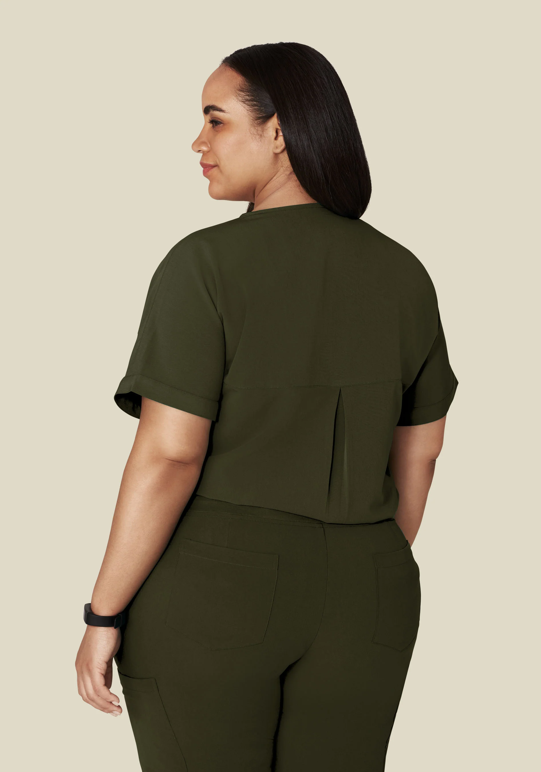 Oversized V Neck Top Olive - Image 10