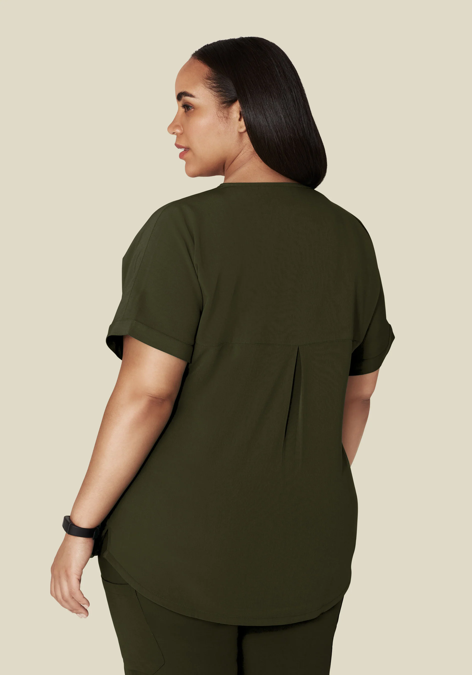 Oversized V Neck Top Olive - Image 11