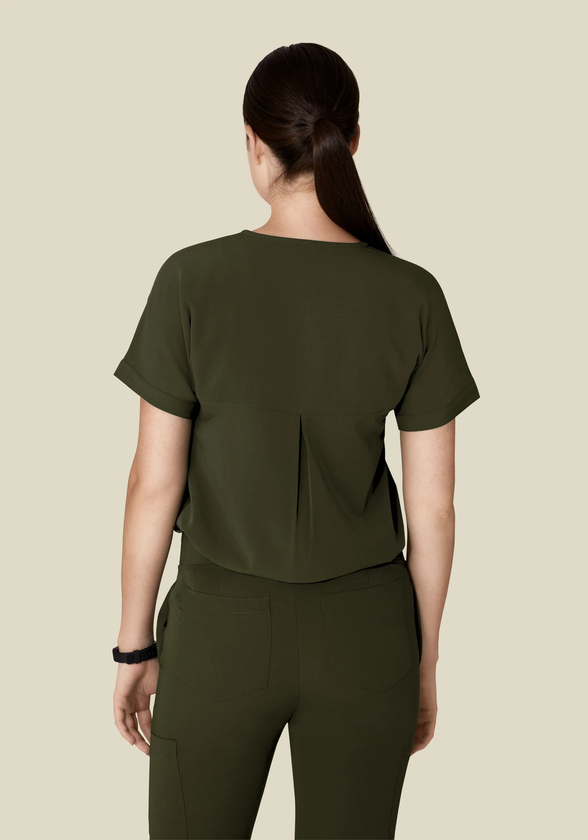 Oversized V Neck Top Olive - Image 5