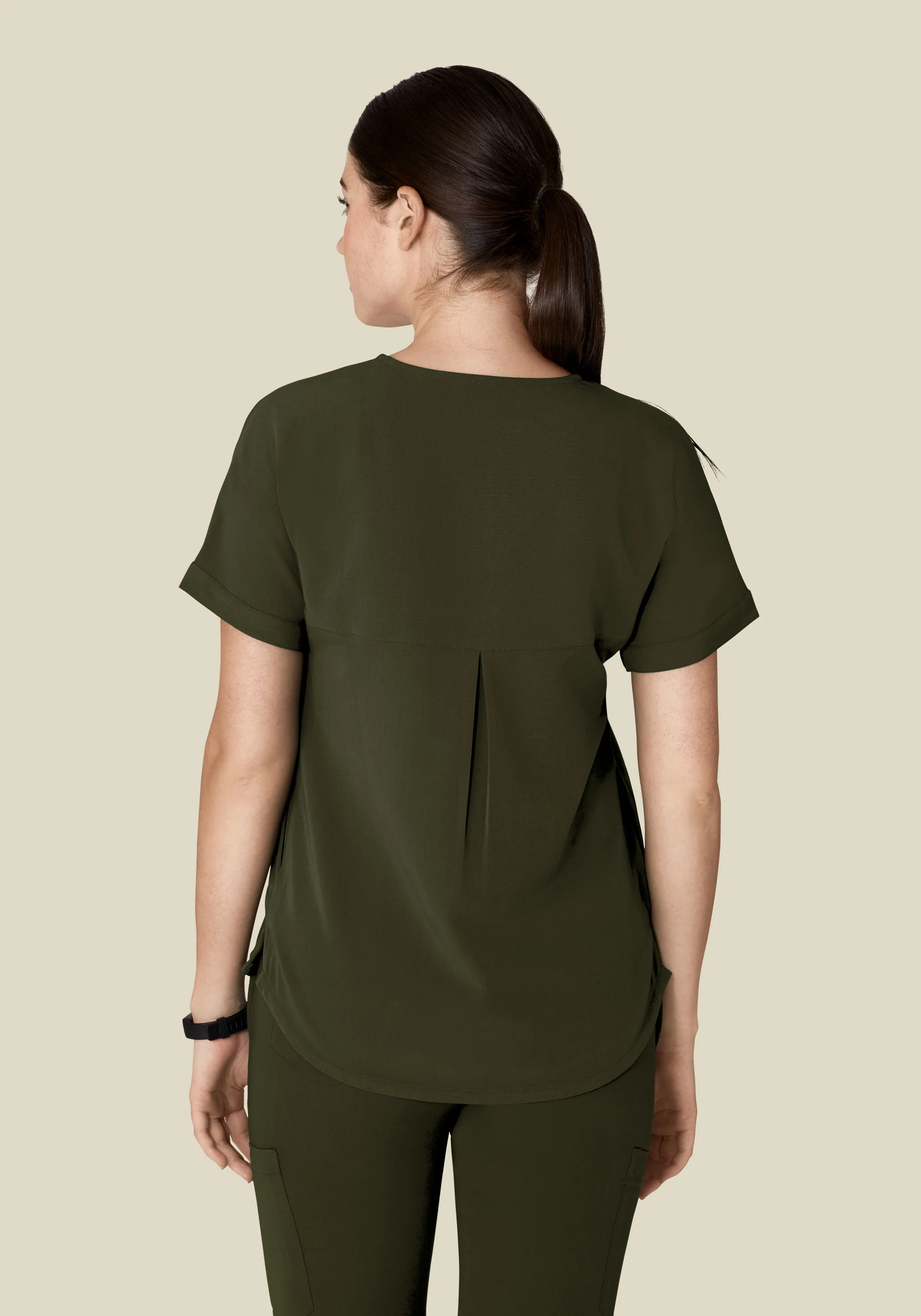 Oversized V Neck Top Olive - Image 6