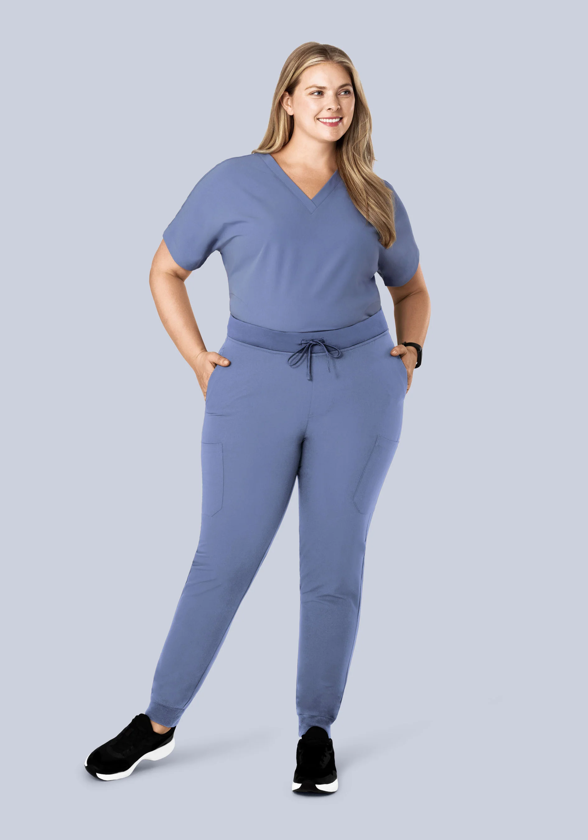 Oversized V Neck Top Periwinkle - Image 10