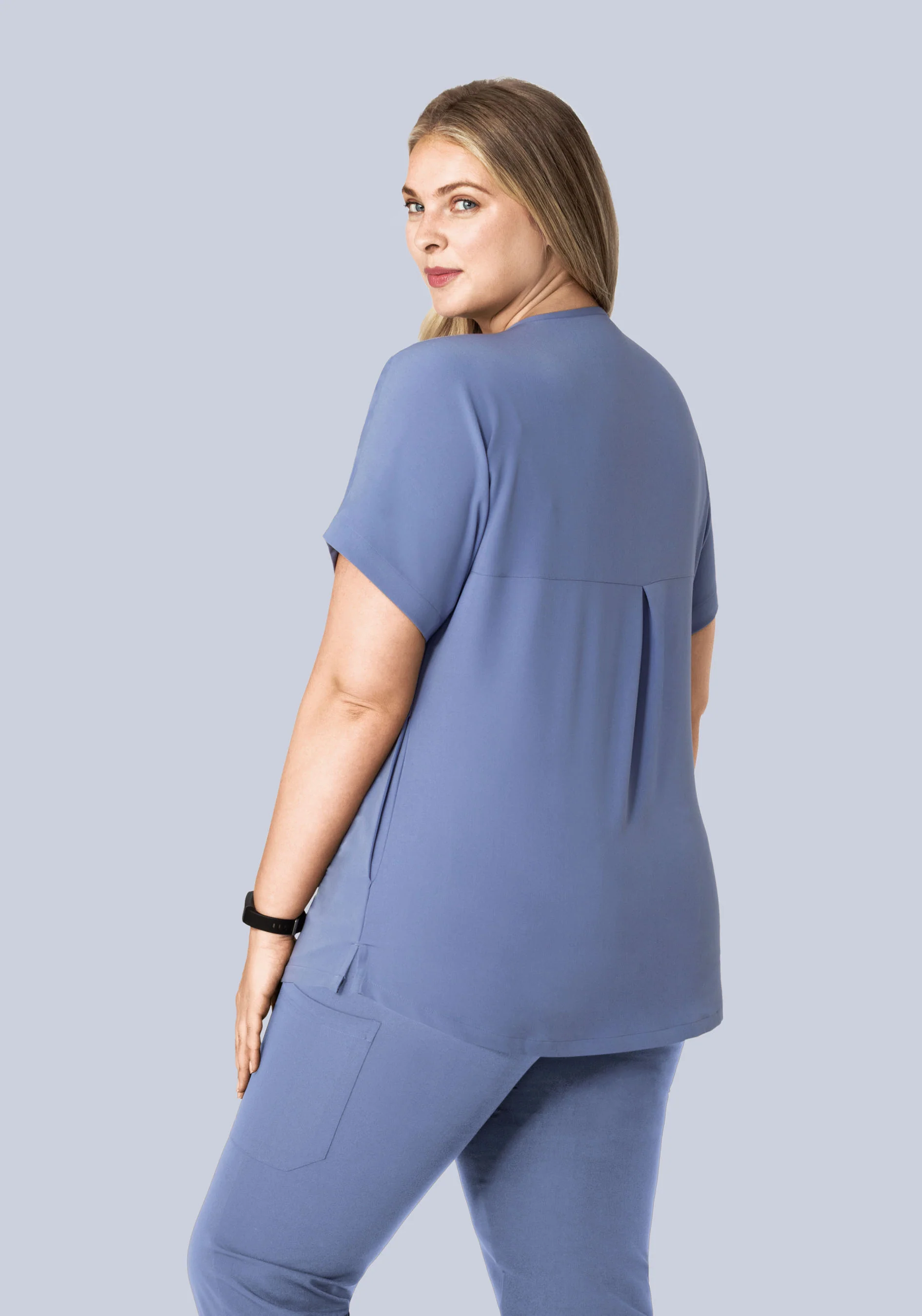 Oversized V Neck Top Periwinkle - Image 13