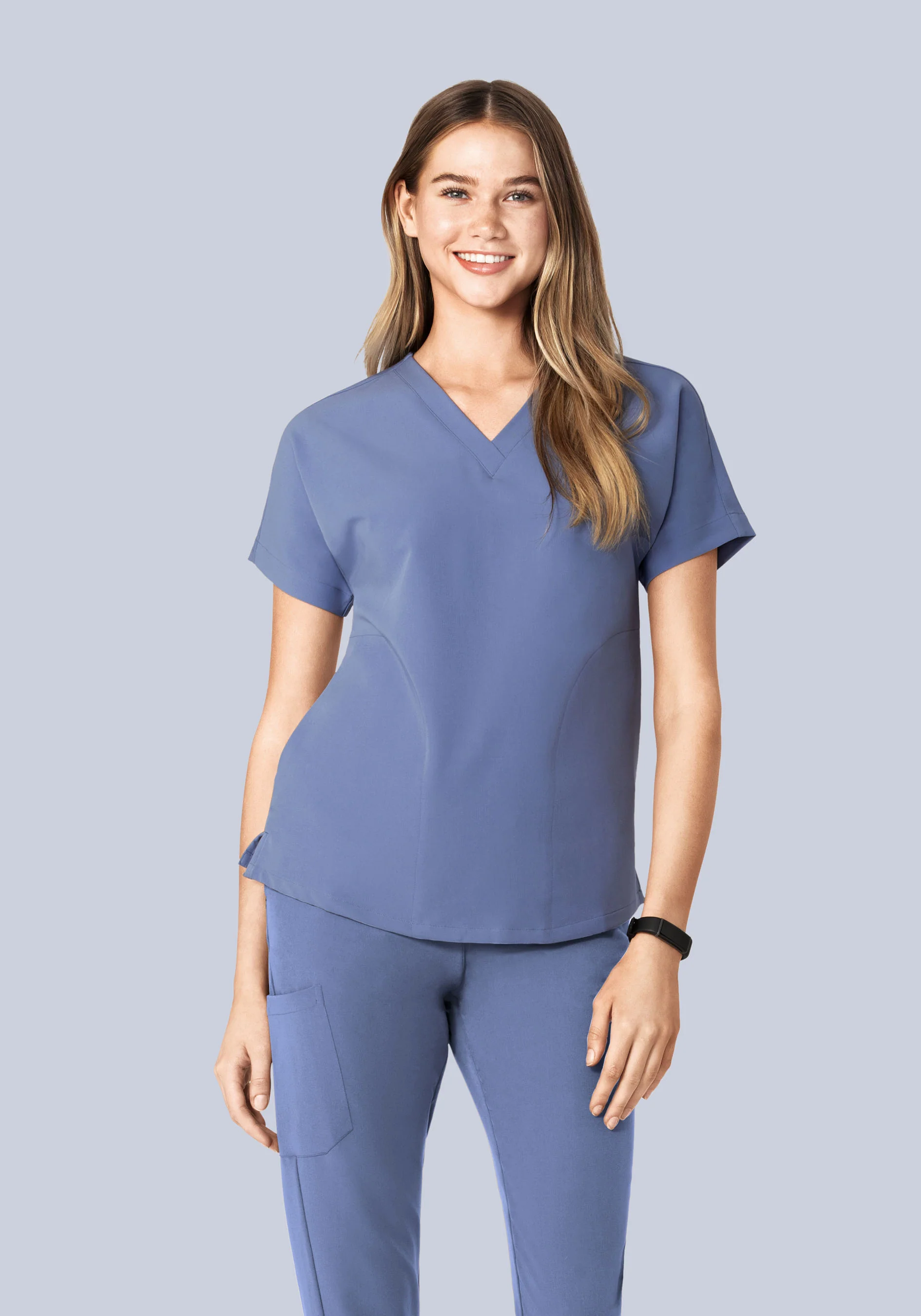 Oversized V Neck Top Periwinkle - Image 7